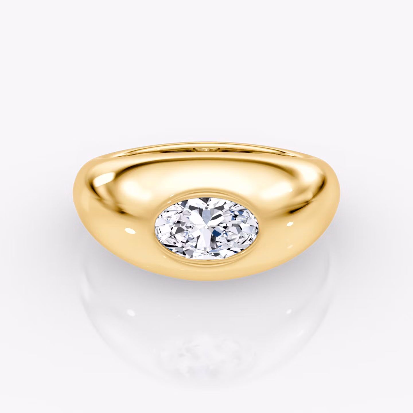 Petite Oval Dome Band Oval | Yellow Gold