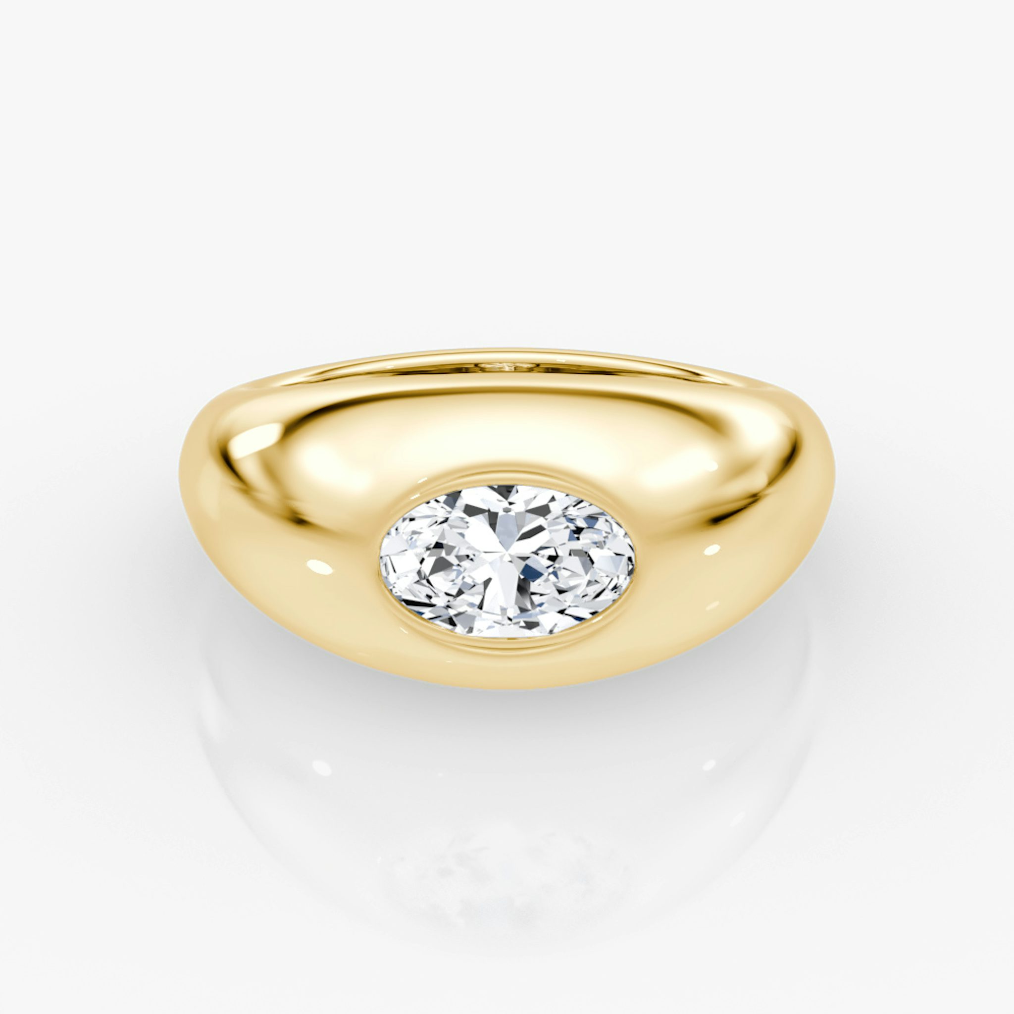 Petite Oval Dome Band | Oval | 14k | Yellow Gold