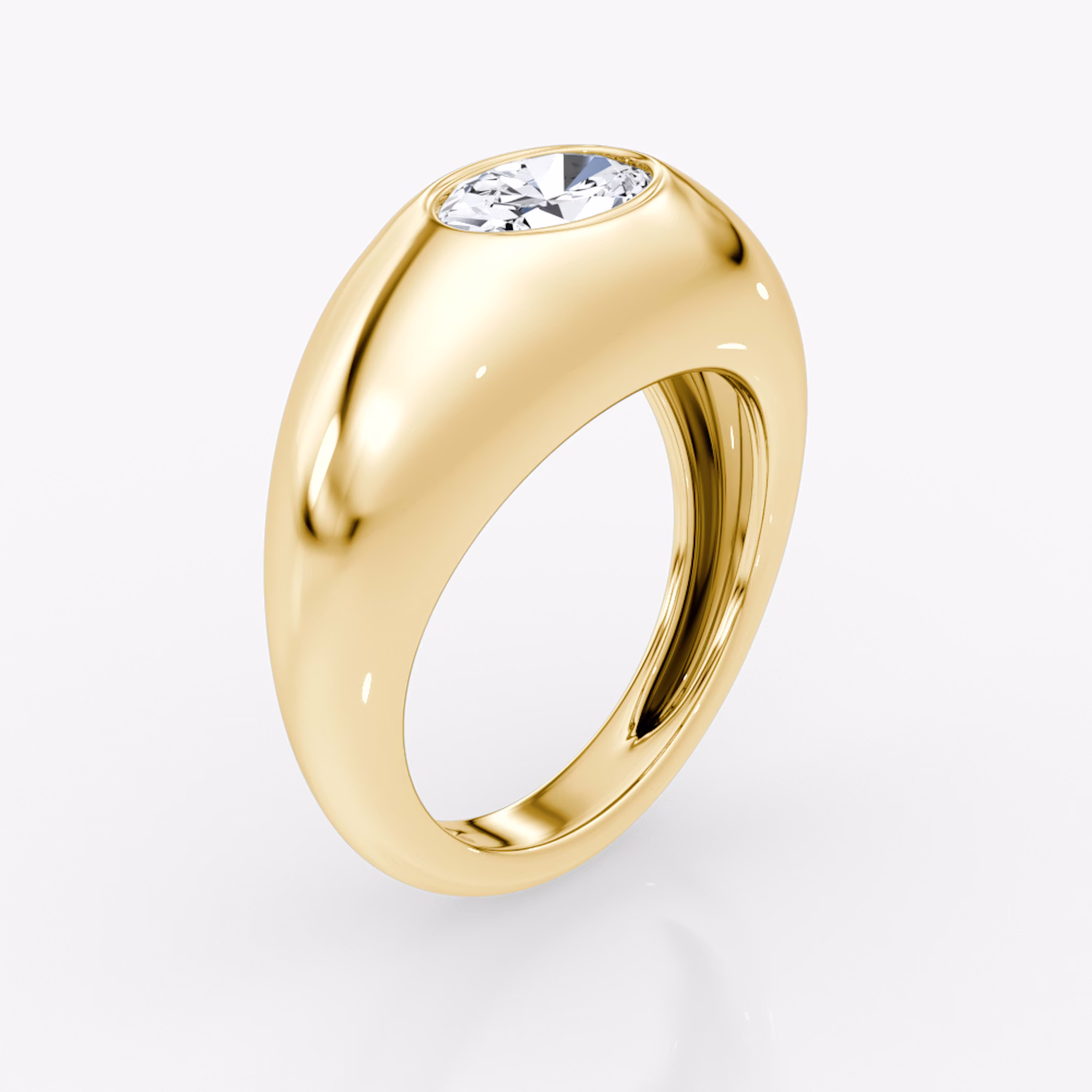 Petite Oval Dome Band | Oval | 14k | Yellow Gold