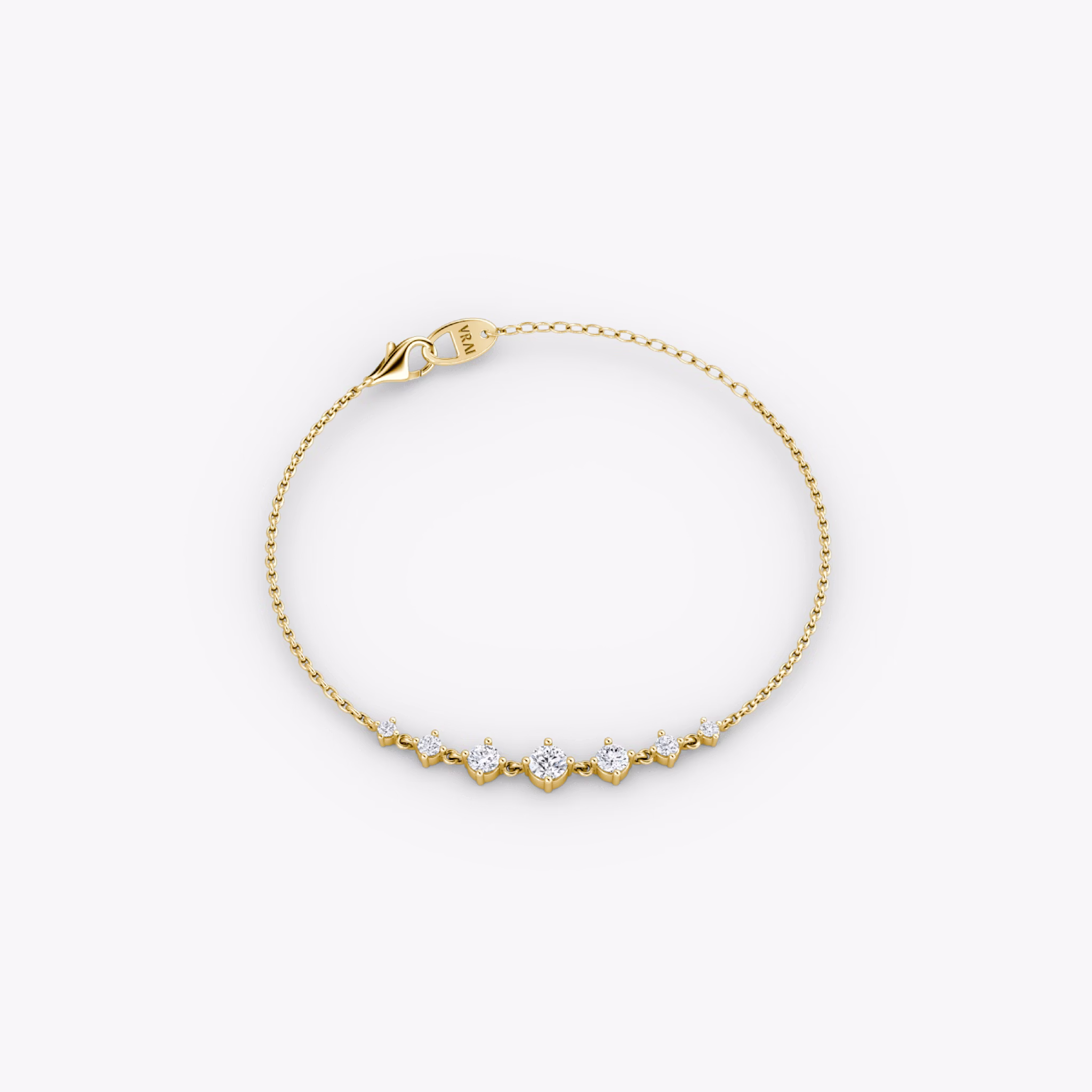Linked Tennis Bracelet | Round Brilliant | 14k | Yellow Gold | diamondSize: petite | chainLength: 6.5-7