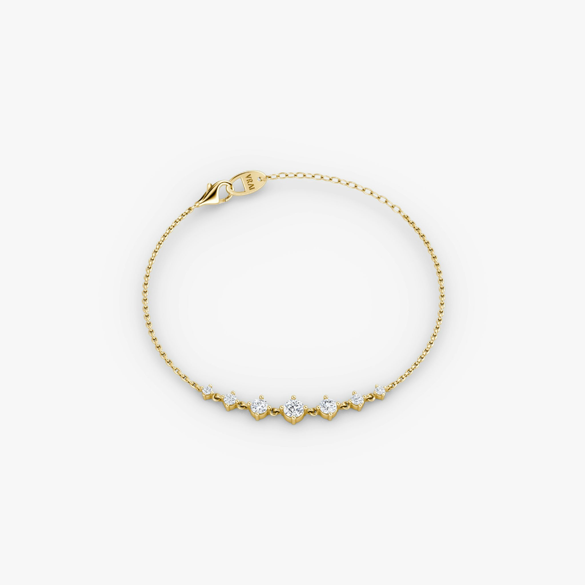 Linked Tennis Bracelet | Round Brilliant | 14k | Yellow Gold | diamondSize: petite | chainLength: 6.5-7
