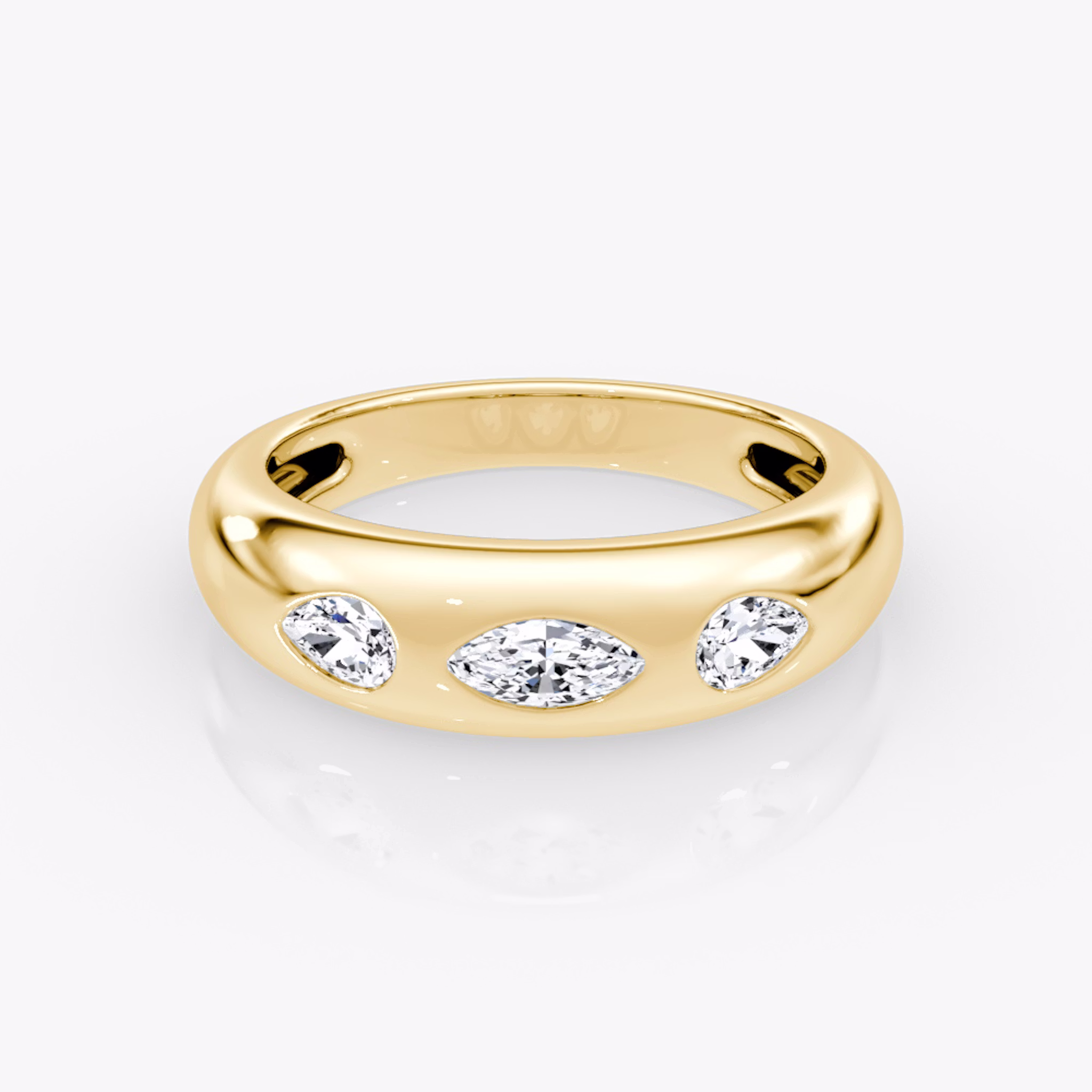 Mixed Shape Dome Band | Marquise and Pear | 14k | Yellow Gold