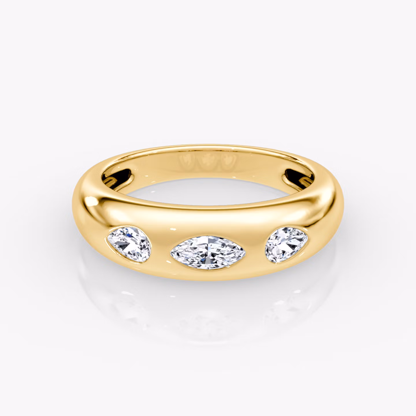 Mixed Shape Dome Band Marquise and Pear | Yellow Gold