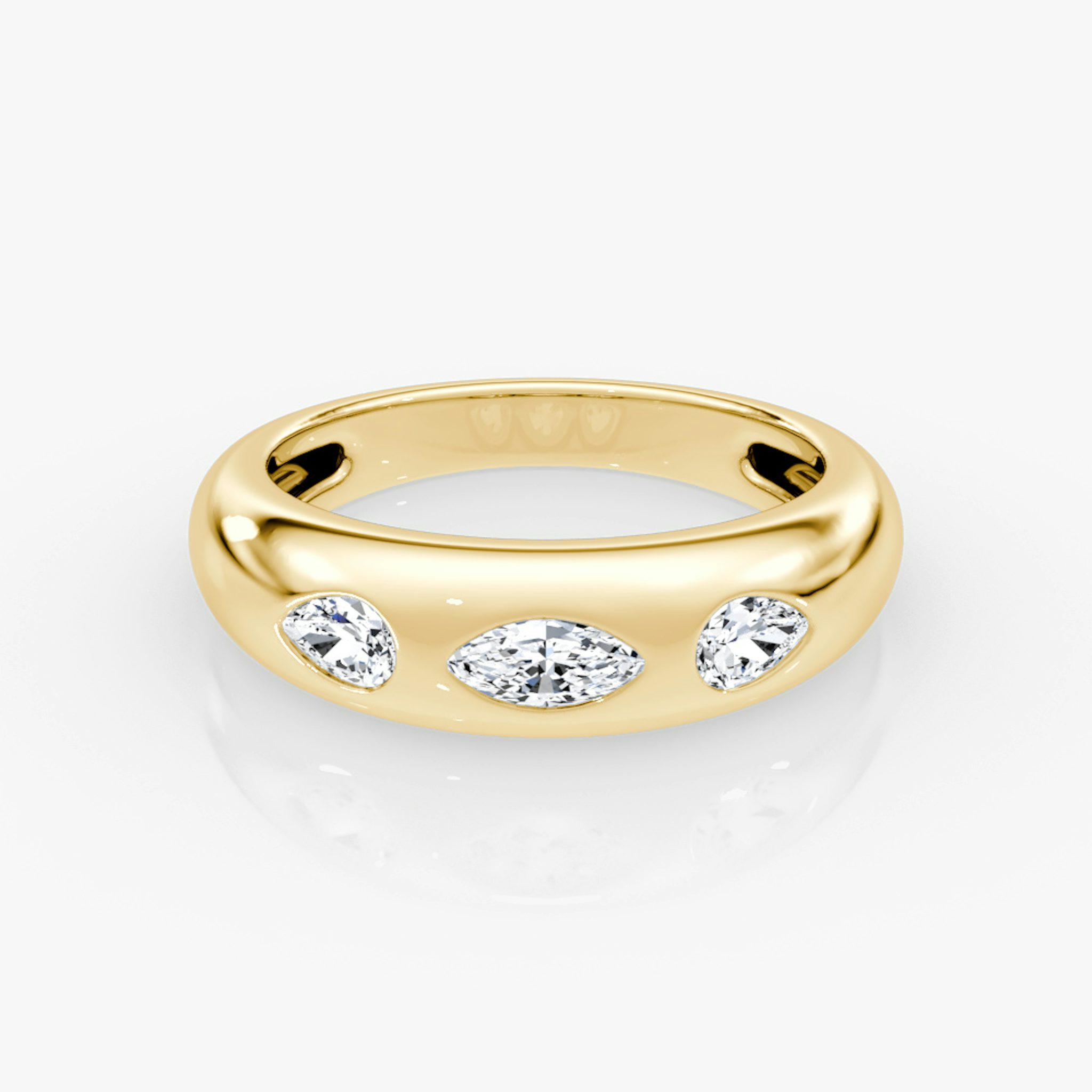 Mixed Shape Dome Band | Marquise and Pear | 14k | Yellow Gold