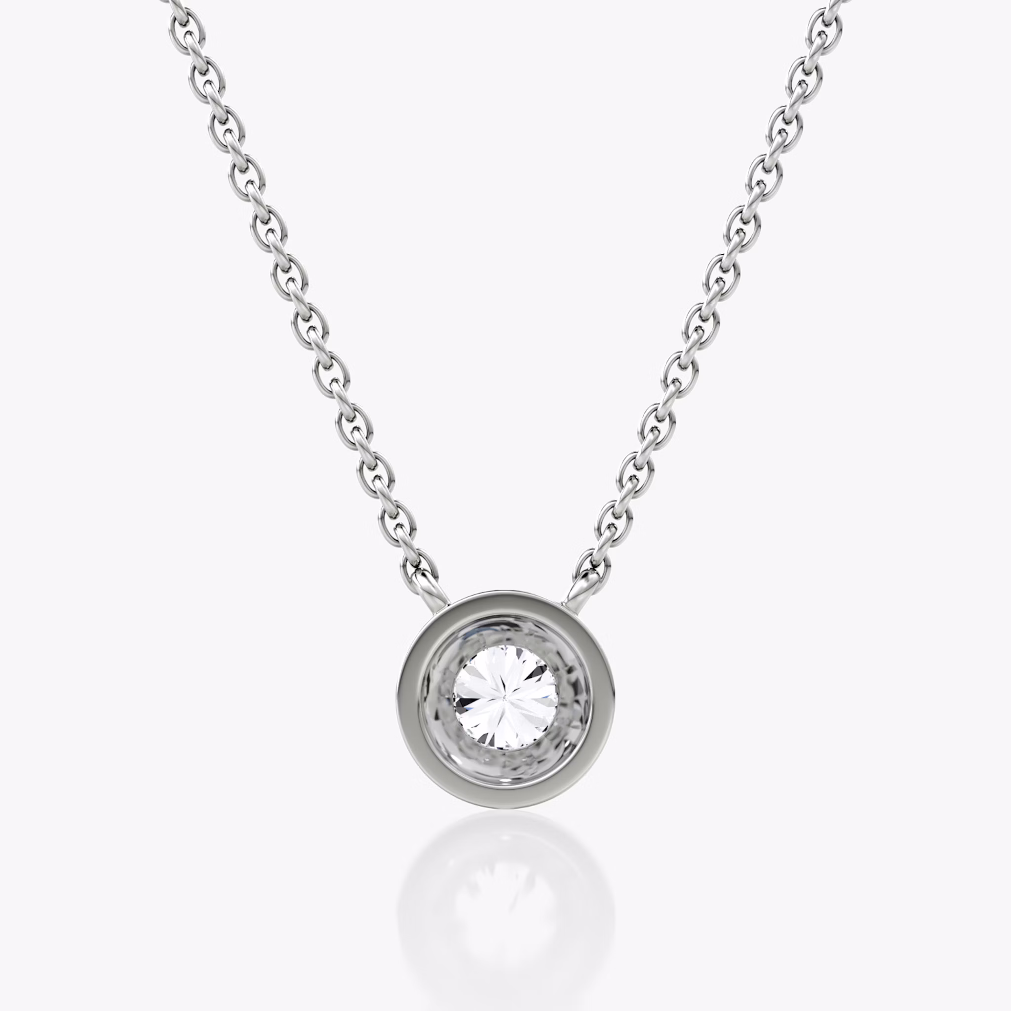 Dome Solitaire Necklace | 14k | White Gold | caratWeight: 0.25ct