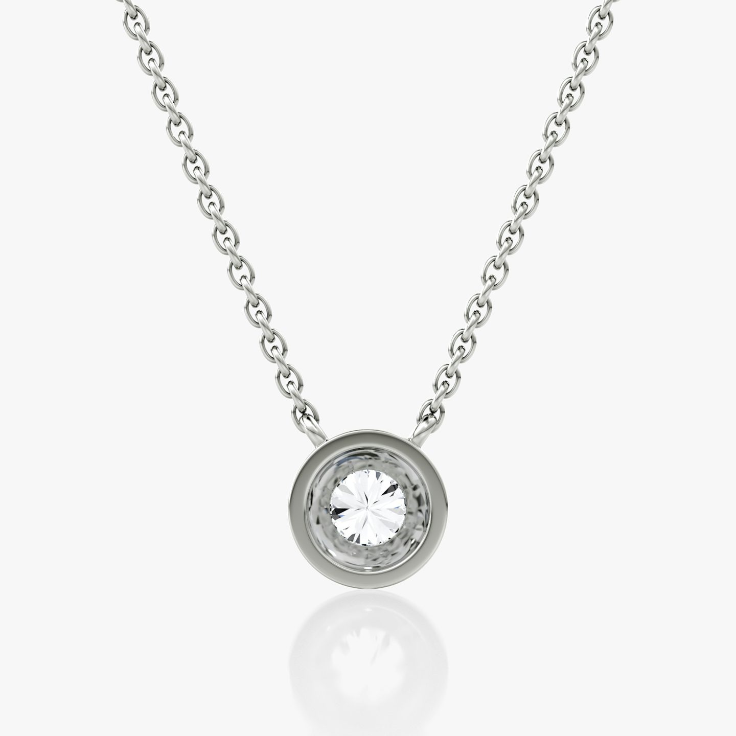 Dome Solitaire Necklace | 14k | White Gold | caratWeight: 0.25ct
