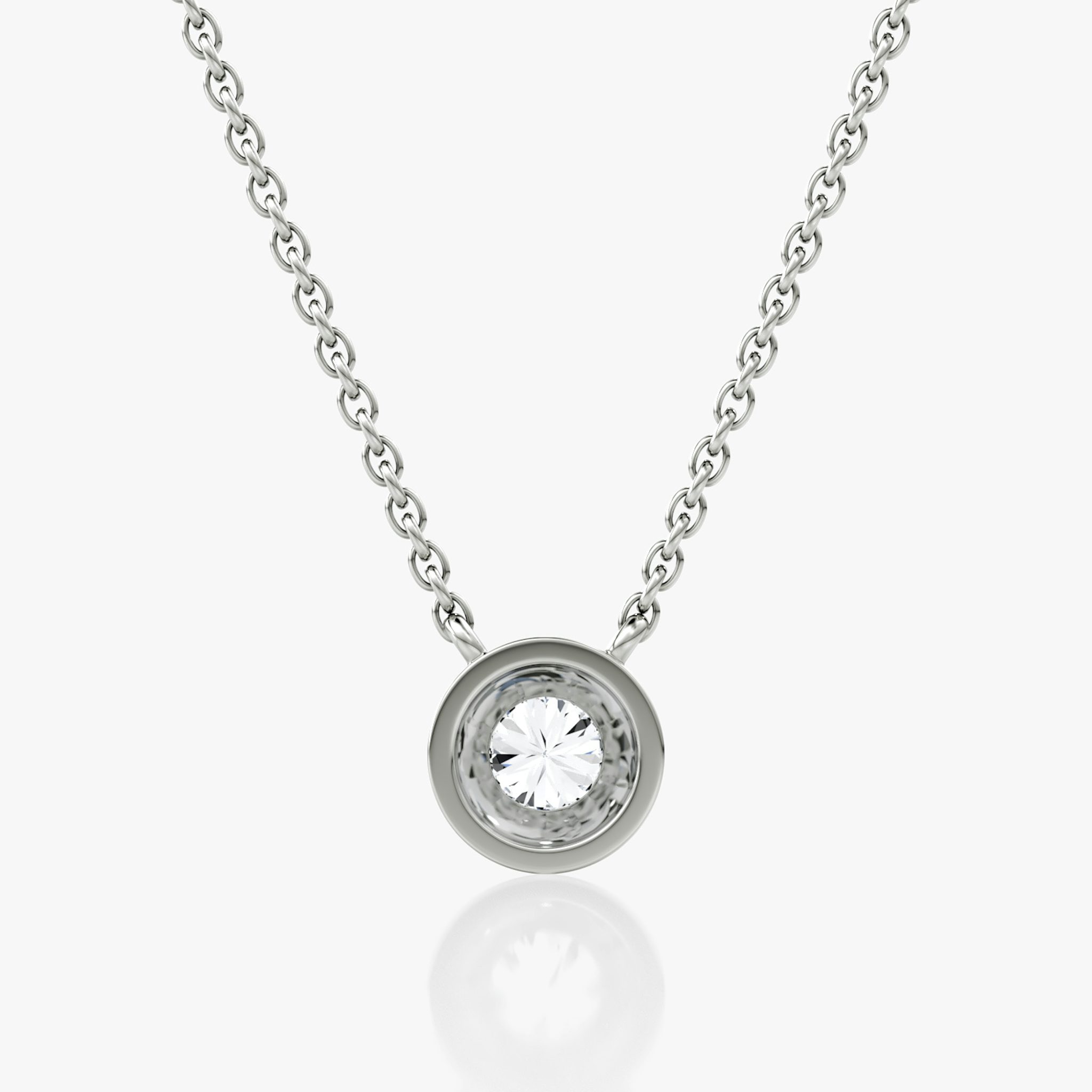 Dome Solitaire Necklace | 14k | White Gold | caratWeight: 0.25ct