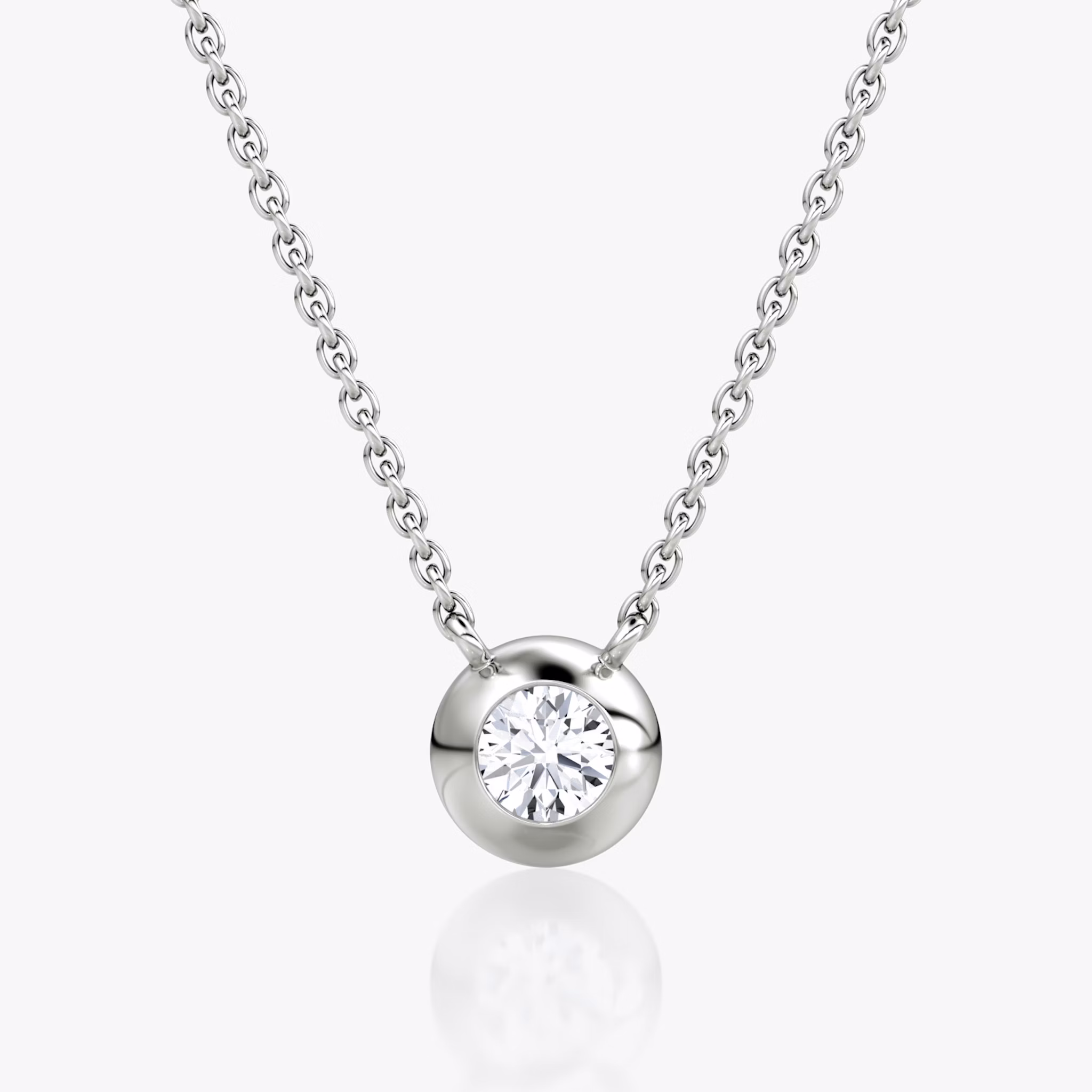 Dome Solitaire Necklace | 14k | White Gold | caratWeight: 0.25ct