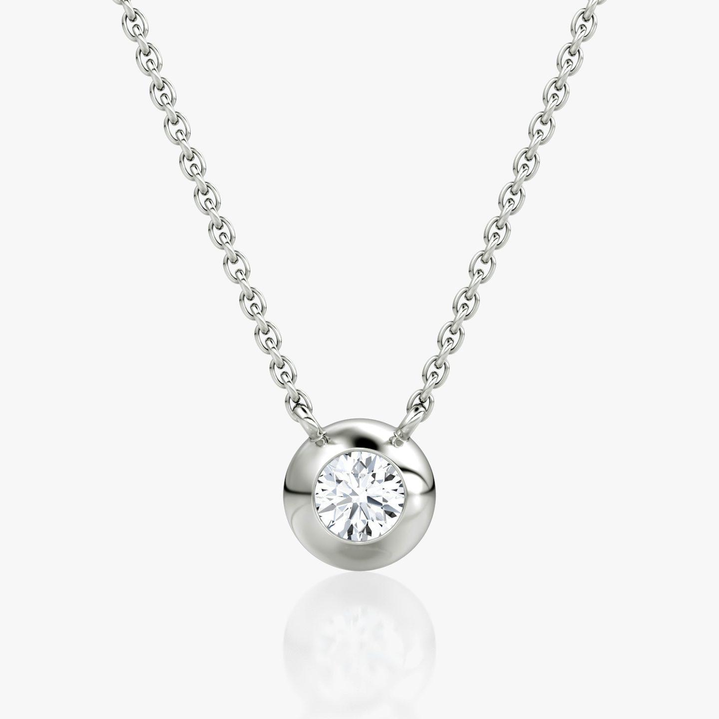 Dome Solitaire Necklace | 14k | White Gold | caratWeight: 0.25ct