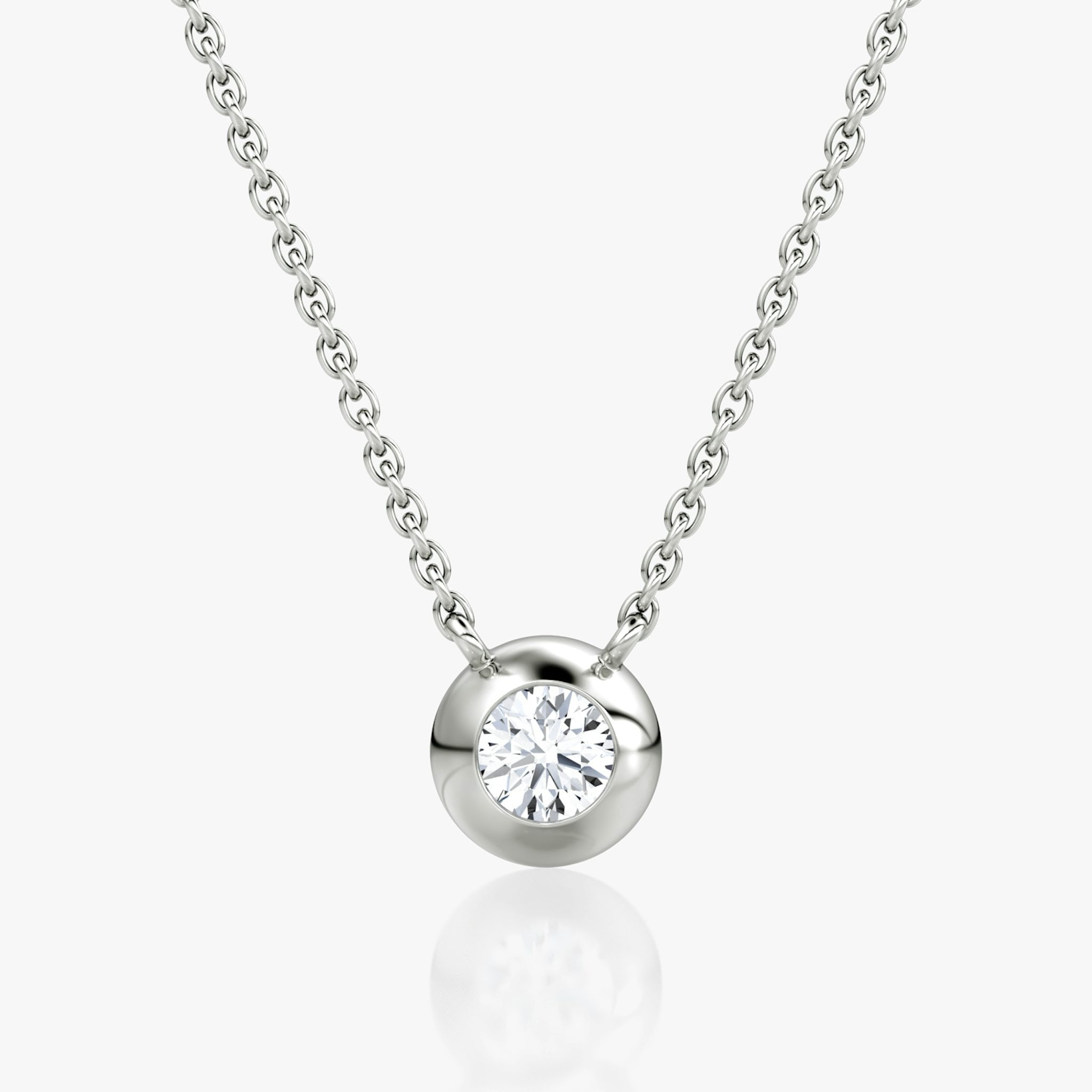 Dome Solitaire Necklace | 14k | White Gold | caratWeight: 0.25ct
