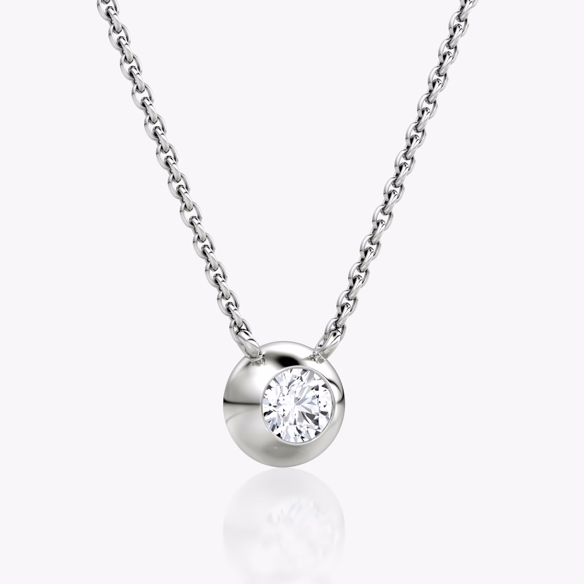 Dome Solitaire Necklace | 14k | White Gold | caratWeight: 0.25ct