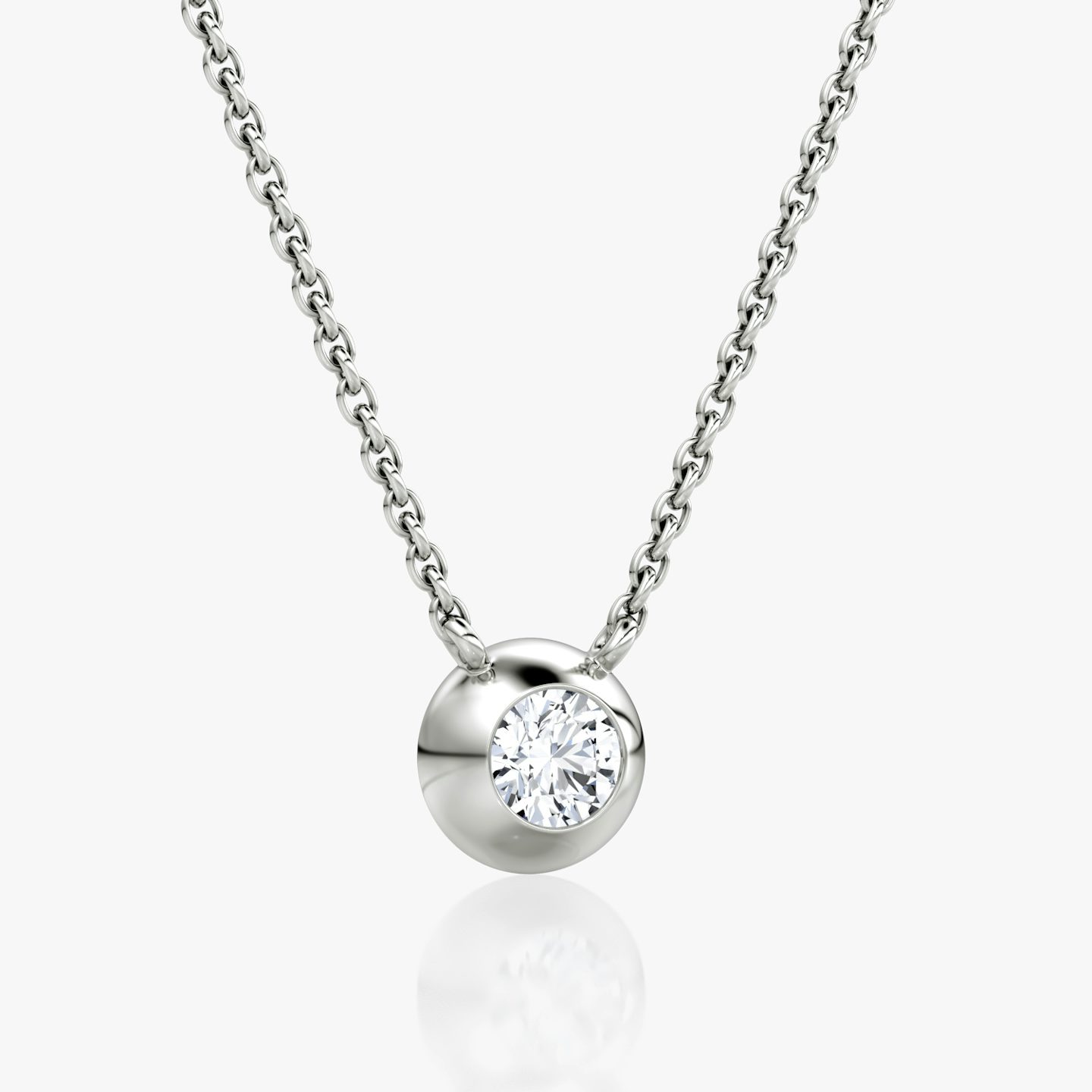 Dome Solitaire Necklace | 14k | White Gold | caratWeight: 0.25ct