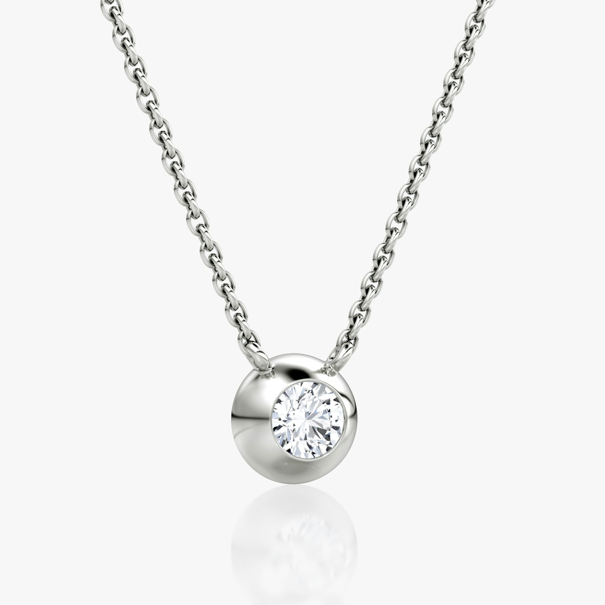Dome Solitaire Necklace | 14k | White Gold | caratWeight: 0.25ct