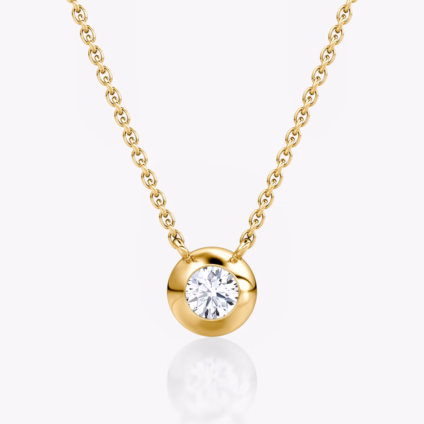 Dome Solitaire Necklace  | Yellow Gold