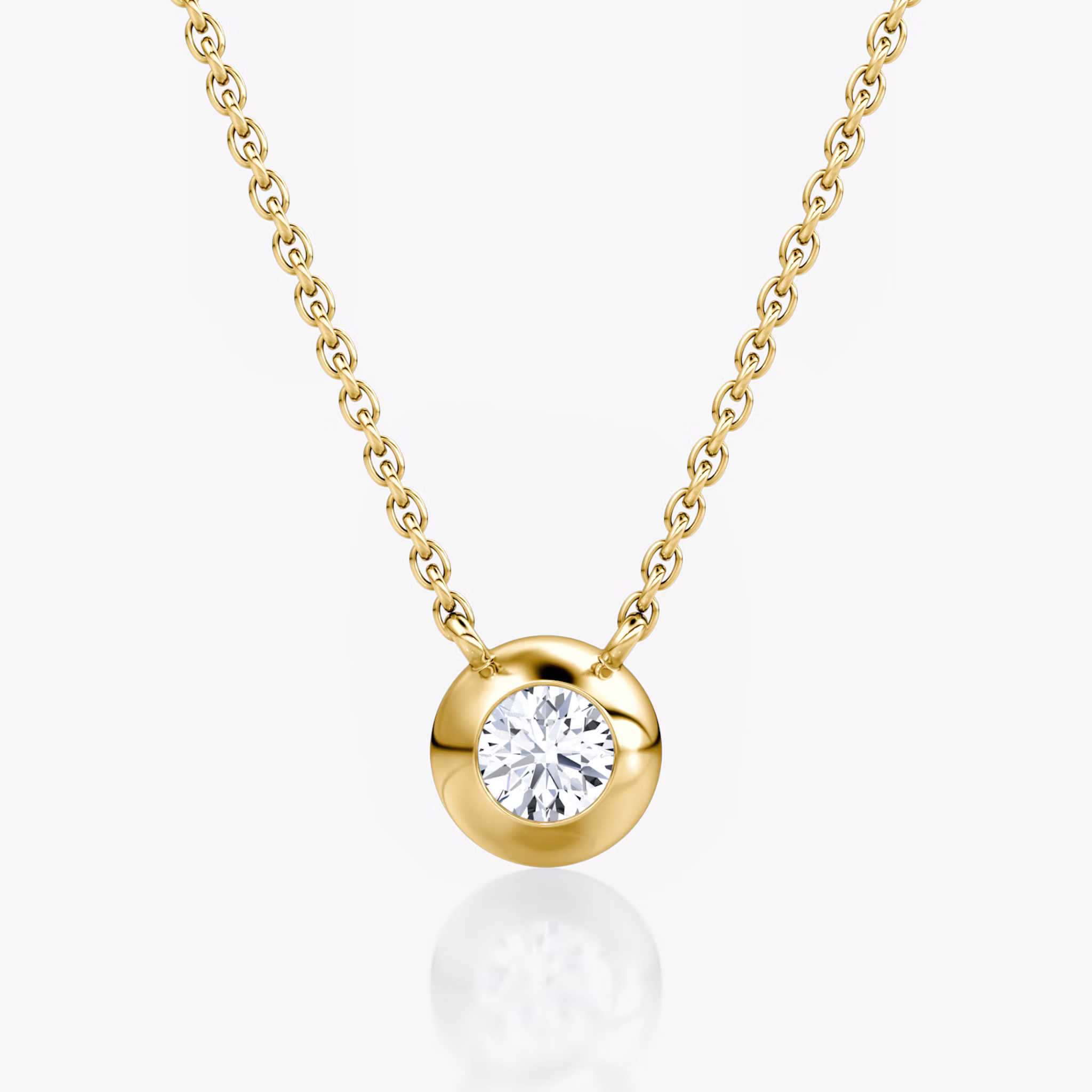 Dome Solitaire Necklace | Yellow Gold
