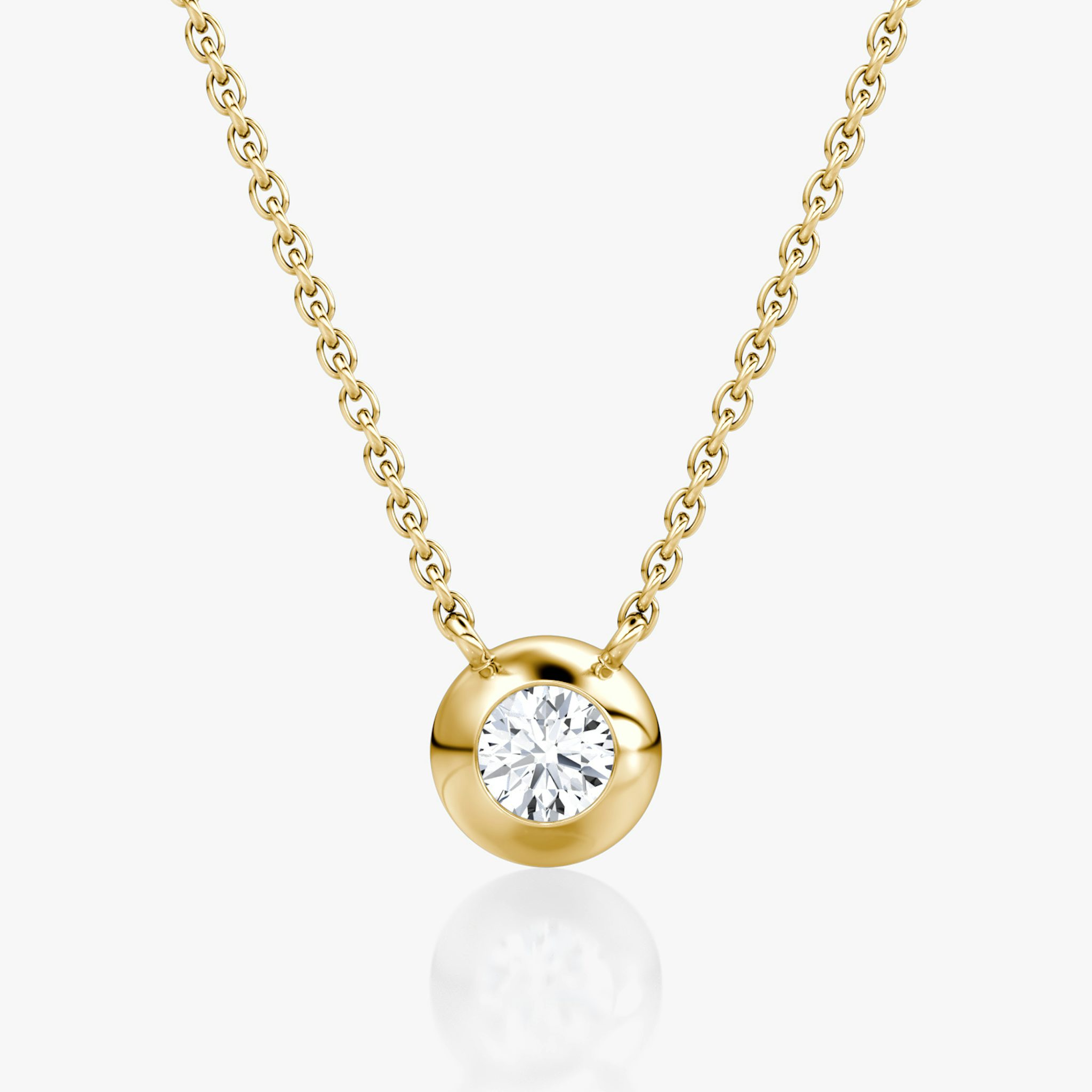 Dome Solitaire Necklace | 14k | Yellow Gold | caratWeight: 0.25ct