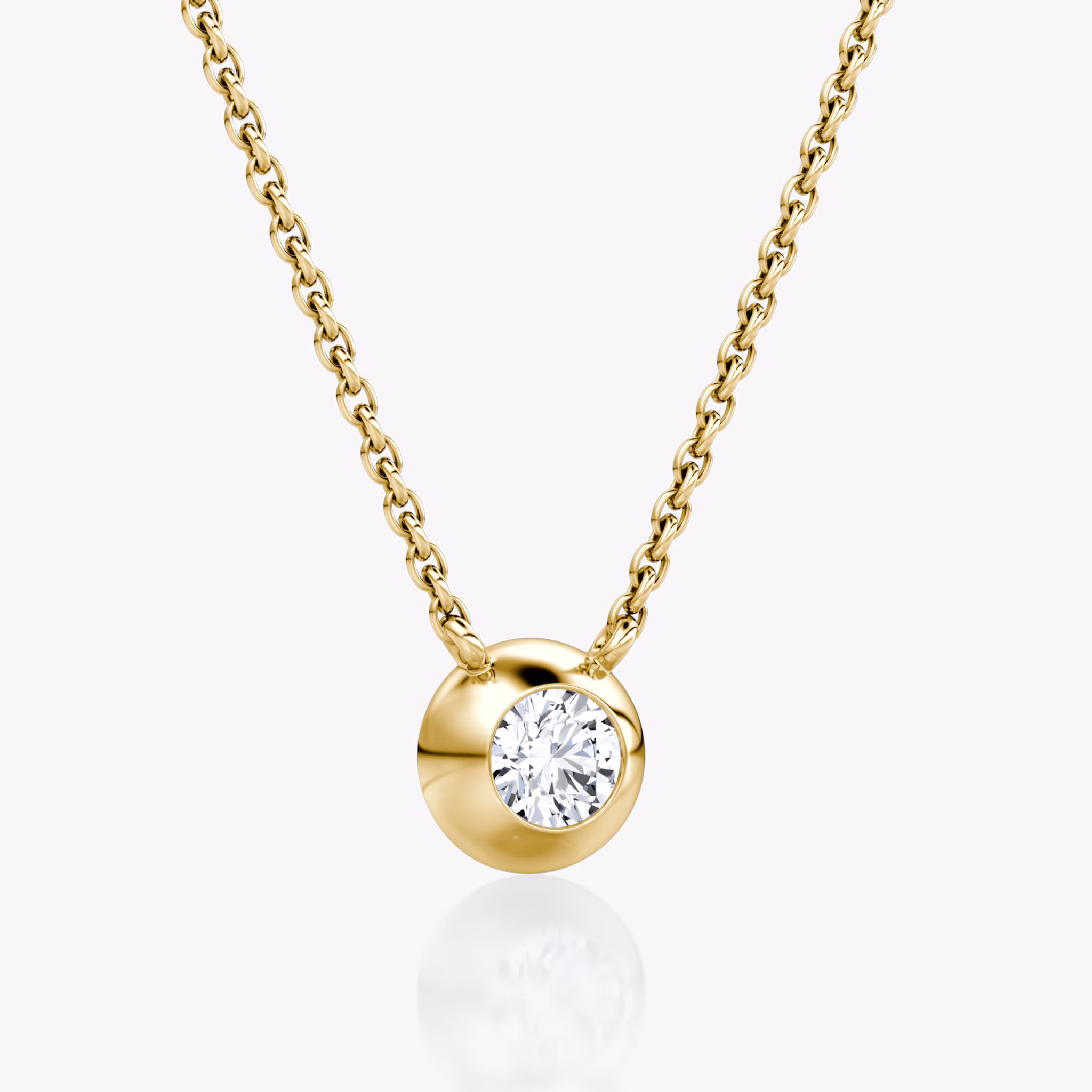 Dome Solitaire Necklace | 14k | Yellow Gold | caratWeight: 0.25ct