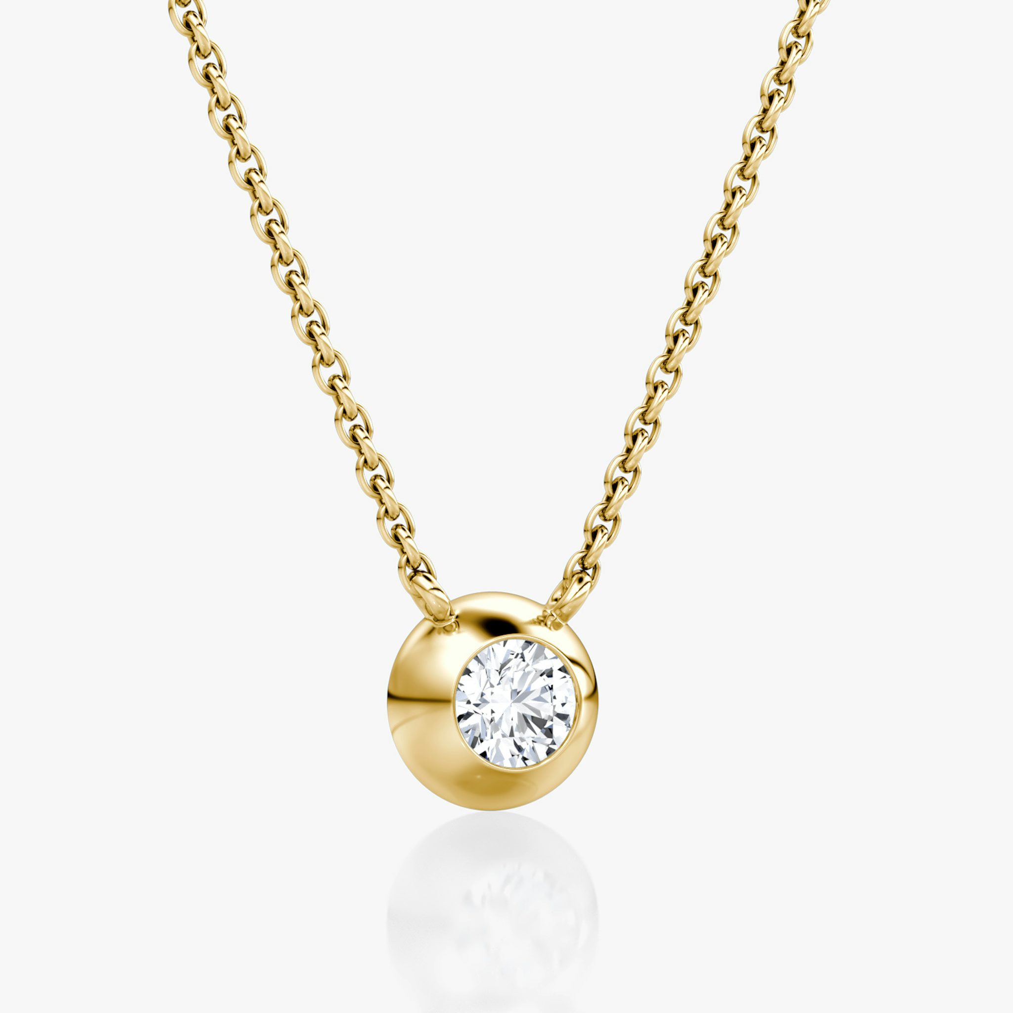 Dome Solitaire Necklace | 14k | Yellow Gold | caratWeight: 0.25ct