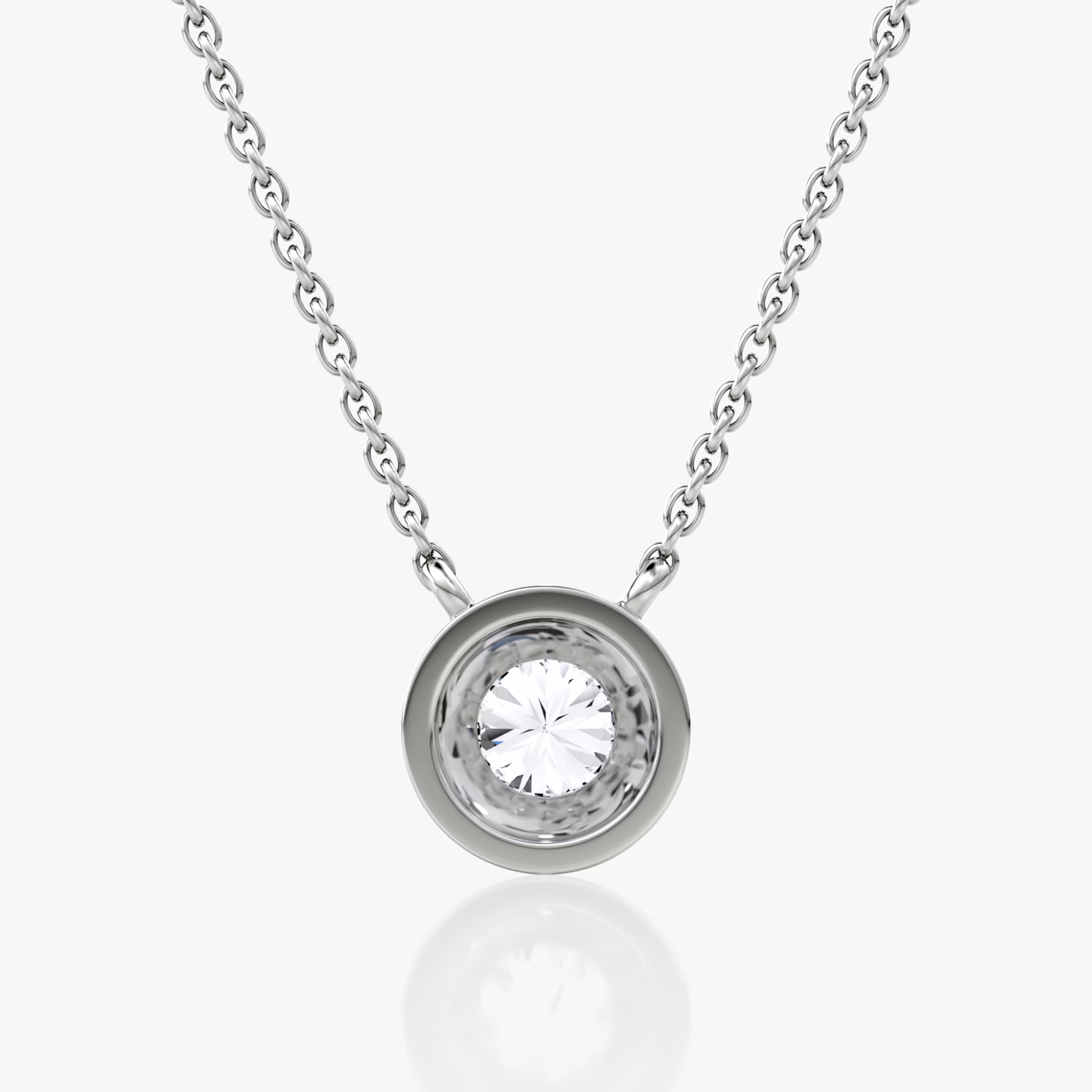 Dome Solitaire Necklace | 14k | White Gold | caratWeight: 0.50ct