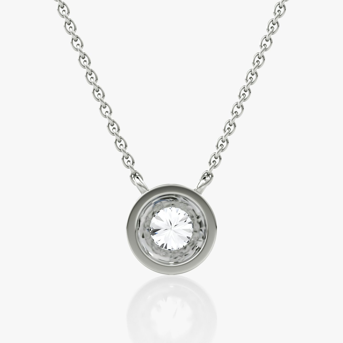 Dome Solitaire Necklace | 14k | White Gold | caratWeight: 0.50ct