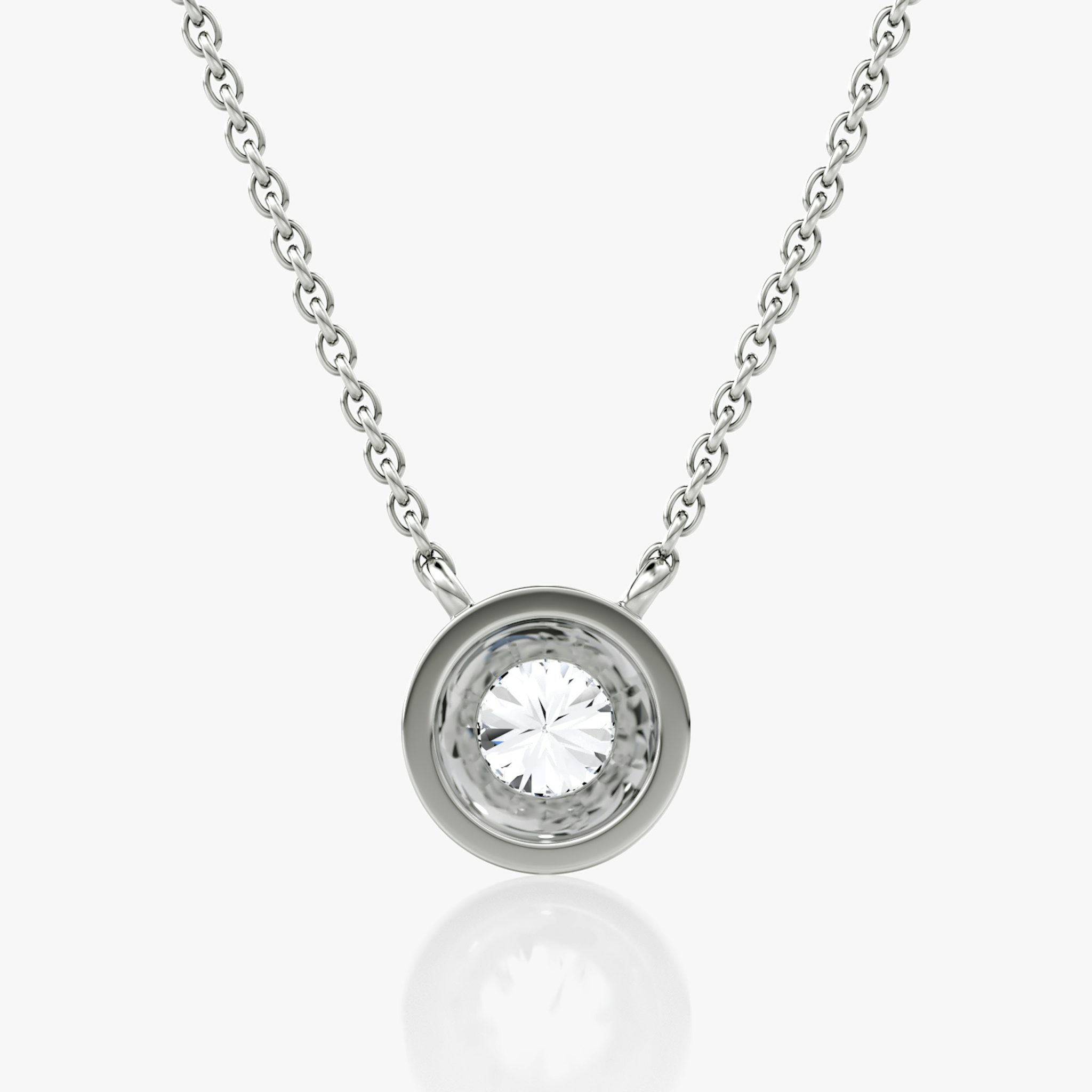 Dome Solitaire Necklace | 14k | White Gold | caratWeight: 0.50ct