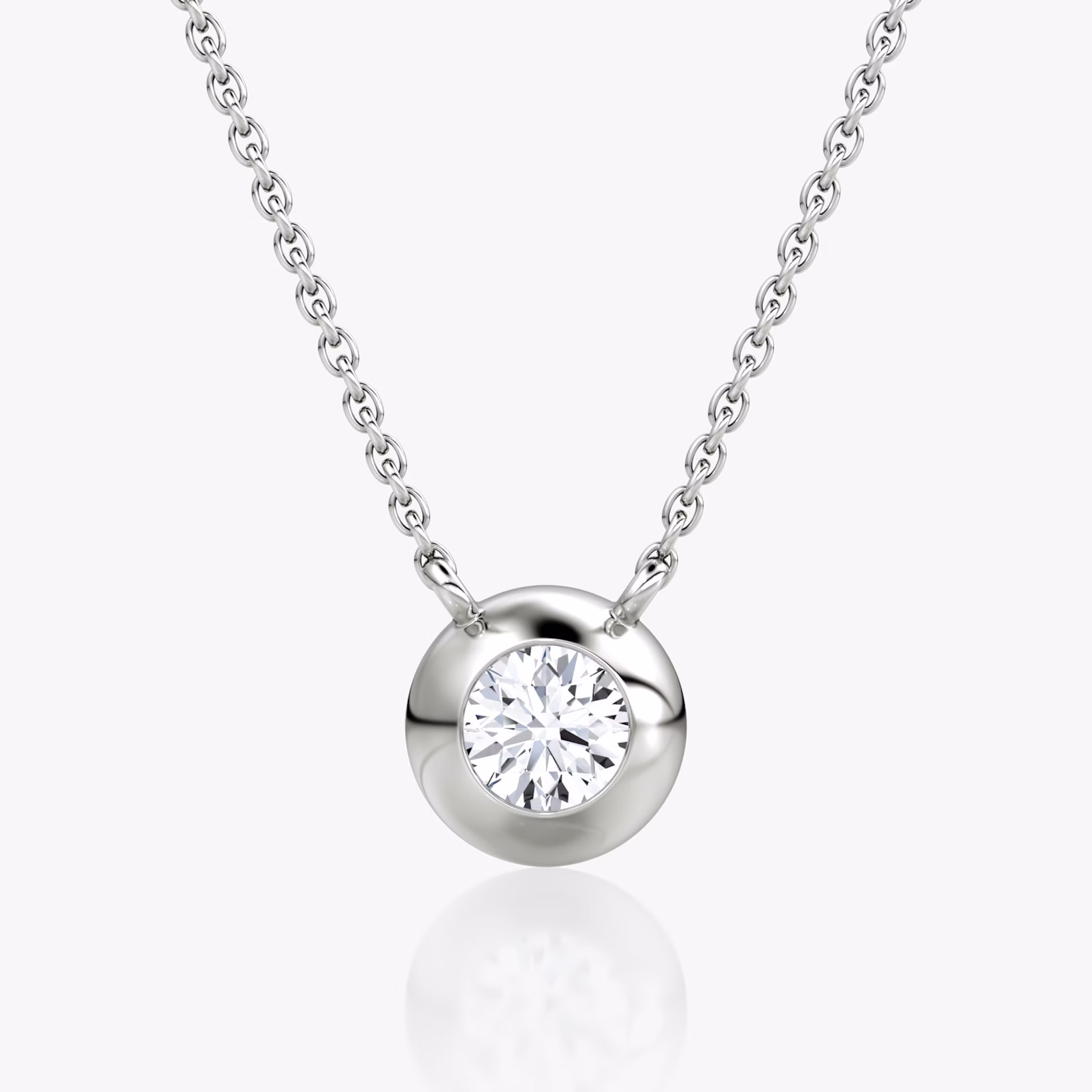 Dome Solitaire Necklace | 14k | White Gold | caratWeight: 0.50ct