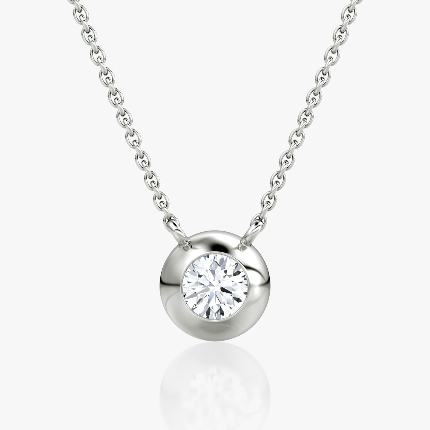 Dome Solitaire Necklace | 14k | White Gold | caratWeight: 0.50ct