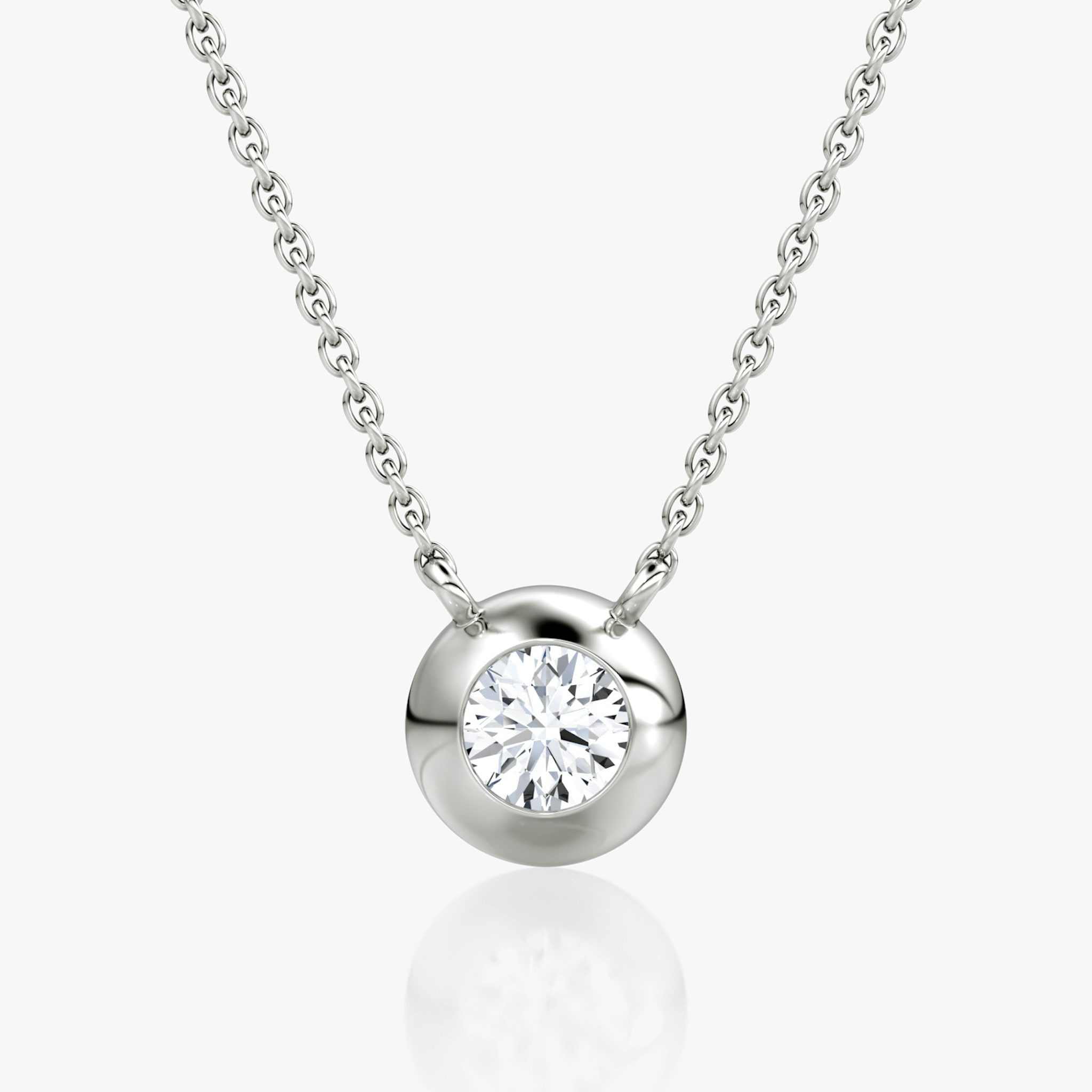 Dome Solitaire Necklace | 14k | White Gold | caratWeight: 0.50ct