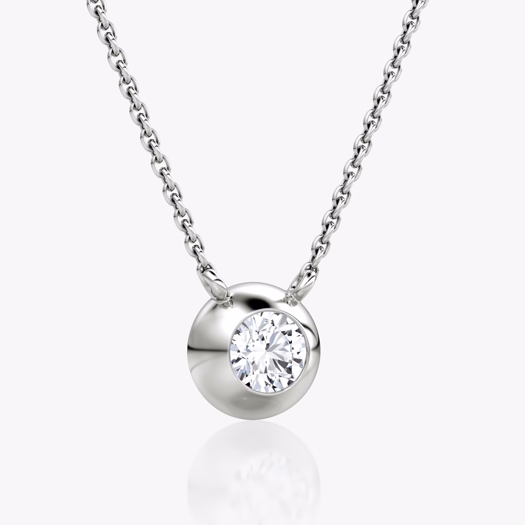 Dome Solitaire Necklace | 14k | White Gold | caratWeight: 0.50ct