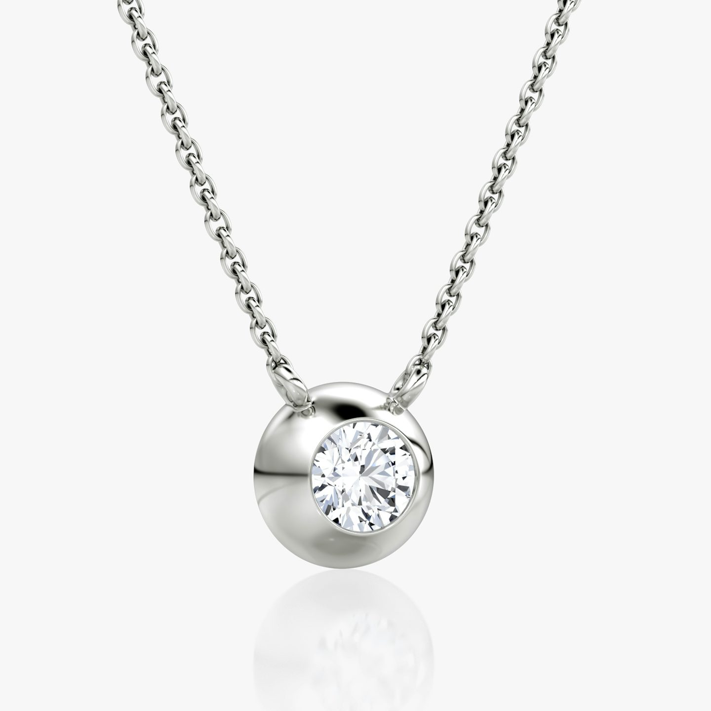 Dome Solitaire Necklace | 14k | White Gold | caratWeight: 0.50ct