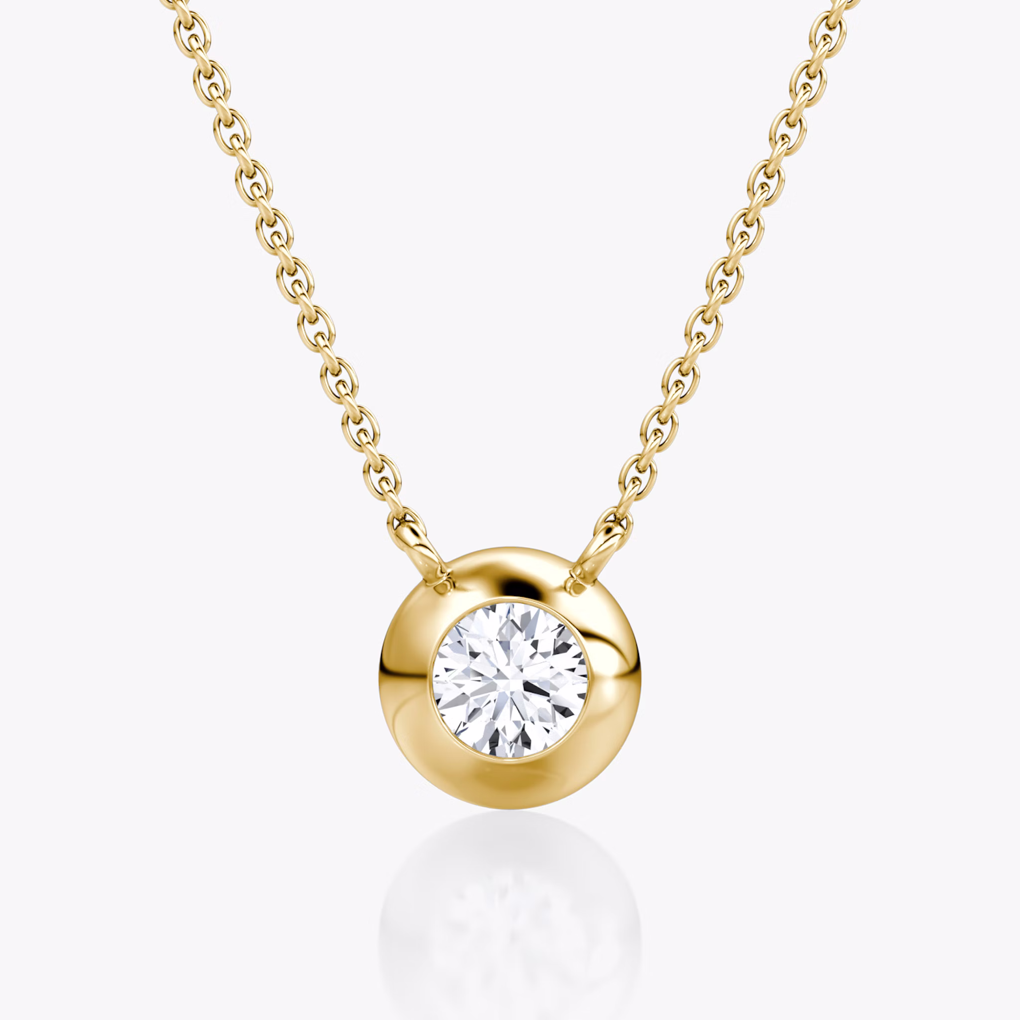 Dome Solitaire Necklace | 14k | Yellow Gold | caratWeight: 0.50ct
