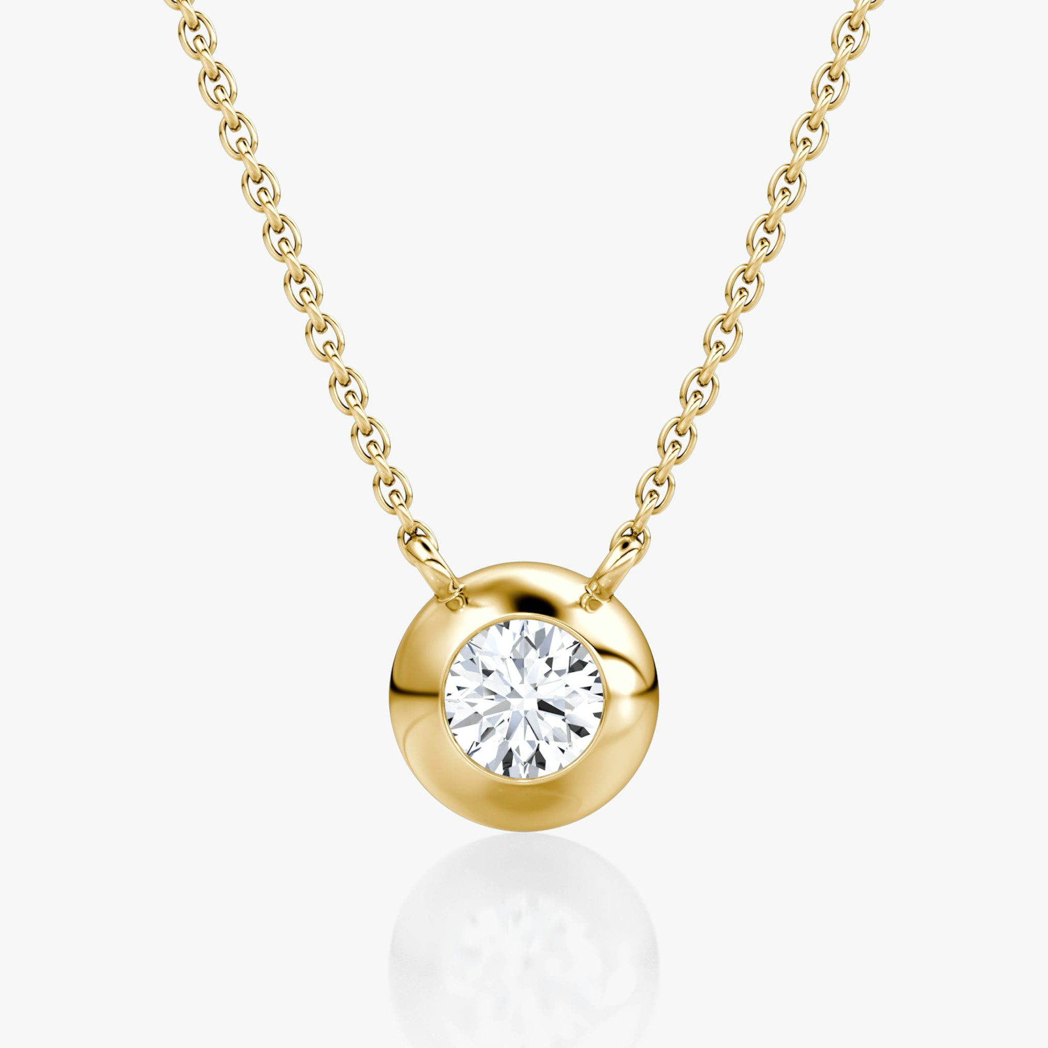 Dome Solitaire Necklace | 14k | Yellow Gold | caratWeight: 0.50ct