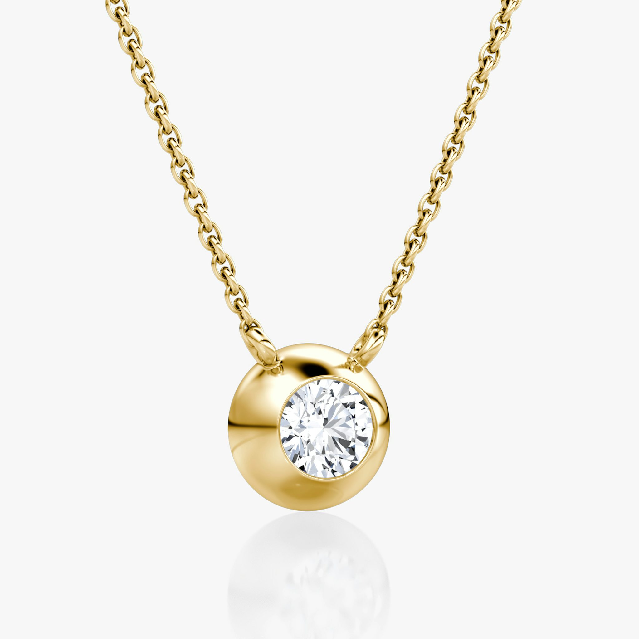 Dome Solitaire Necklace | 14k | Yellow Gold | caratWeight: 0.50ct