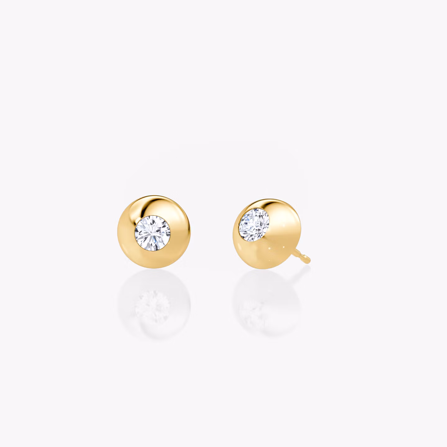 Dome Ohrstecker Rund | Yellow Gold