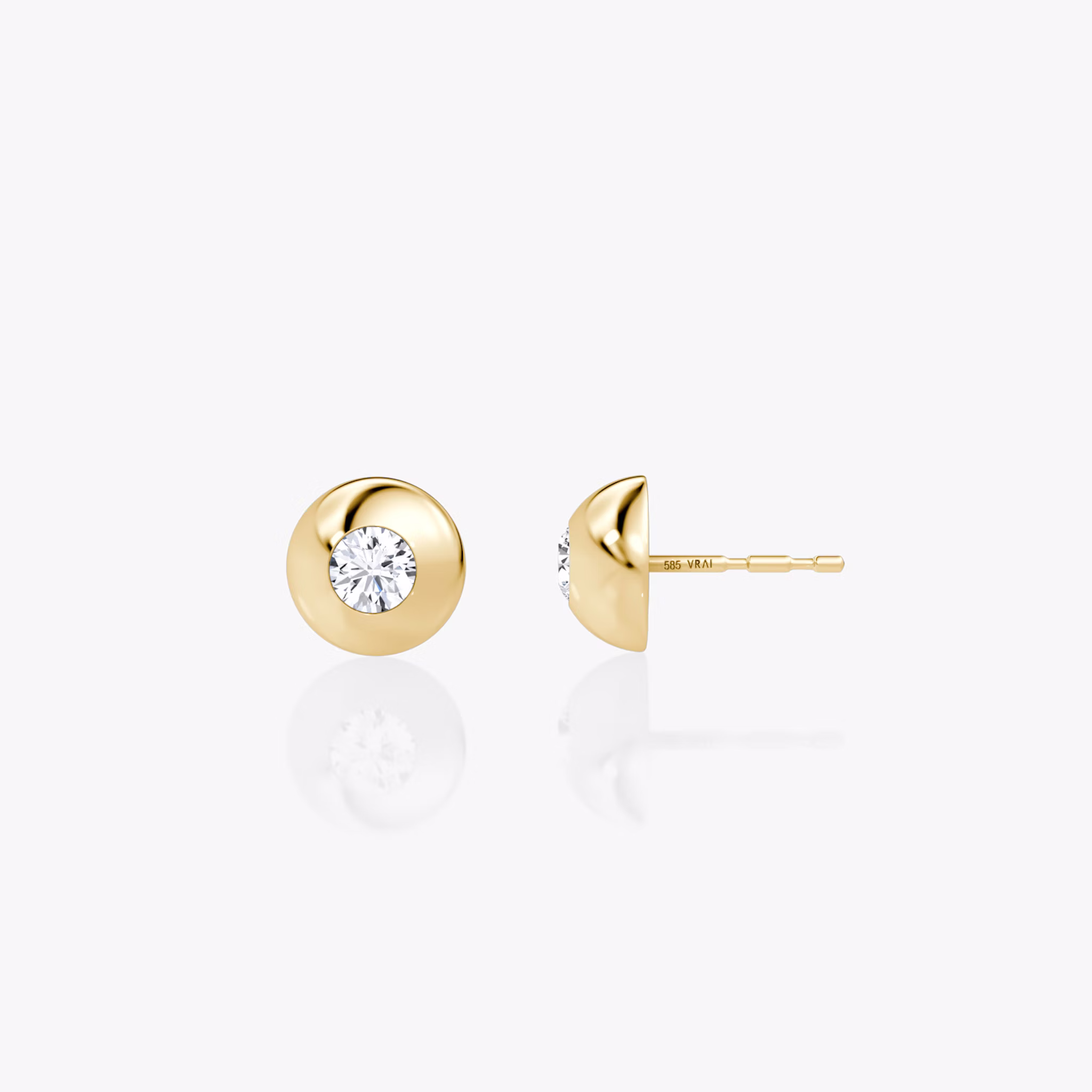 Pendientes Dome | Brillante | 14k | Oro amarillo | domeWidth: 10mm