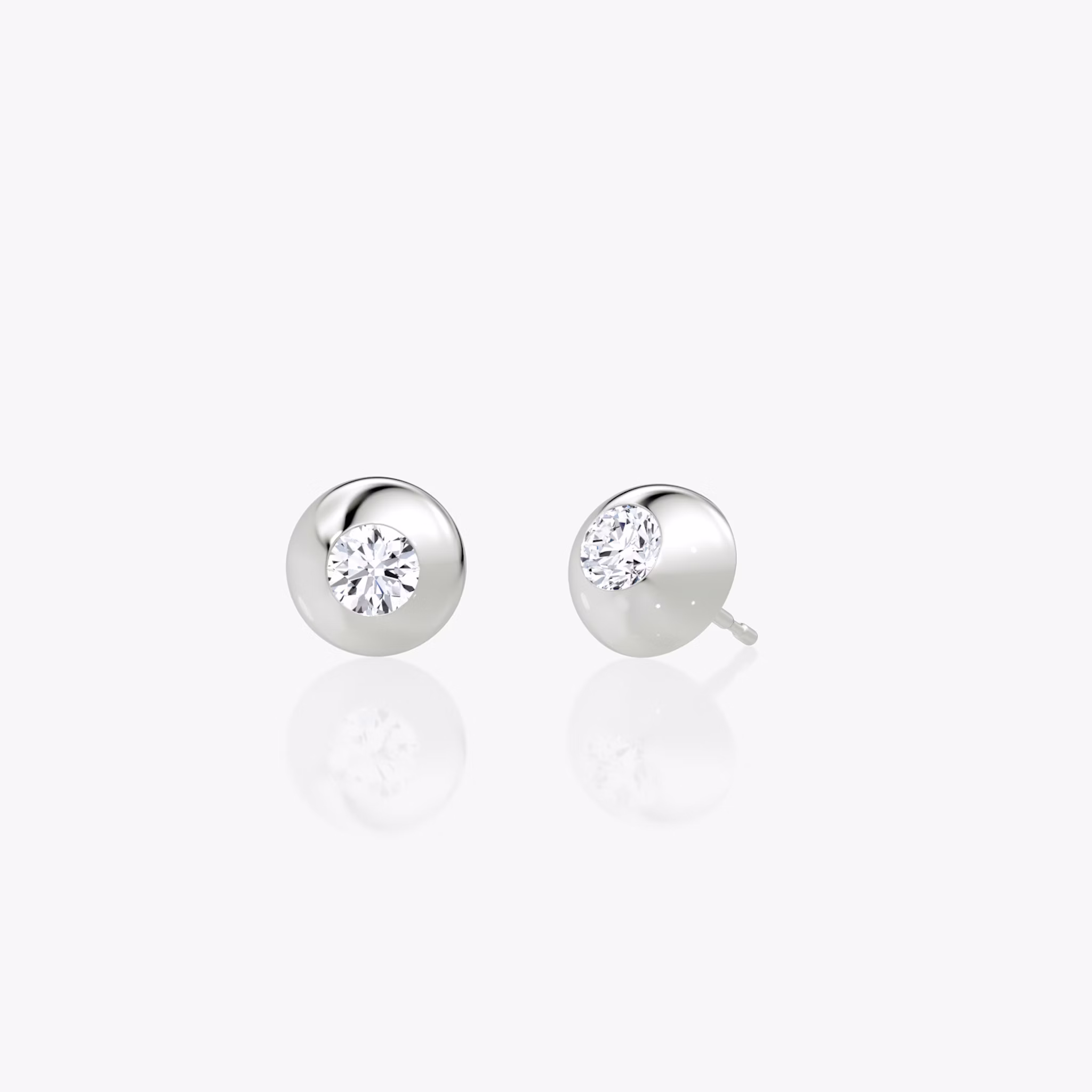 Pendientes Dome | Brillante | 14k | Oro blanco | domeWidth: 10mm