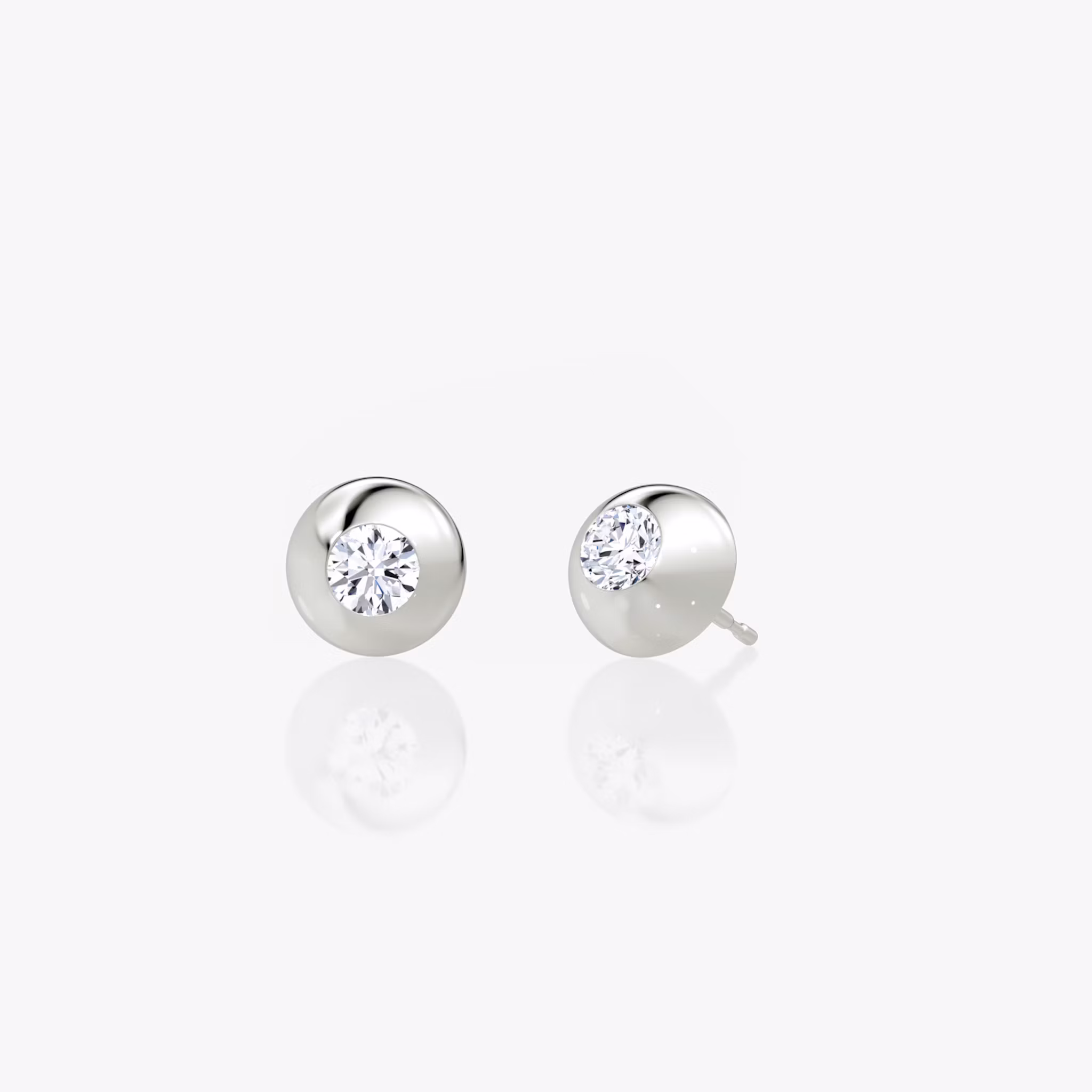Dome Studs Round Brilliant | White Gold