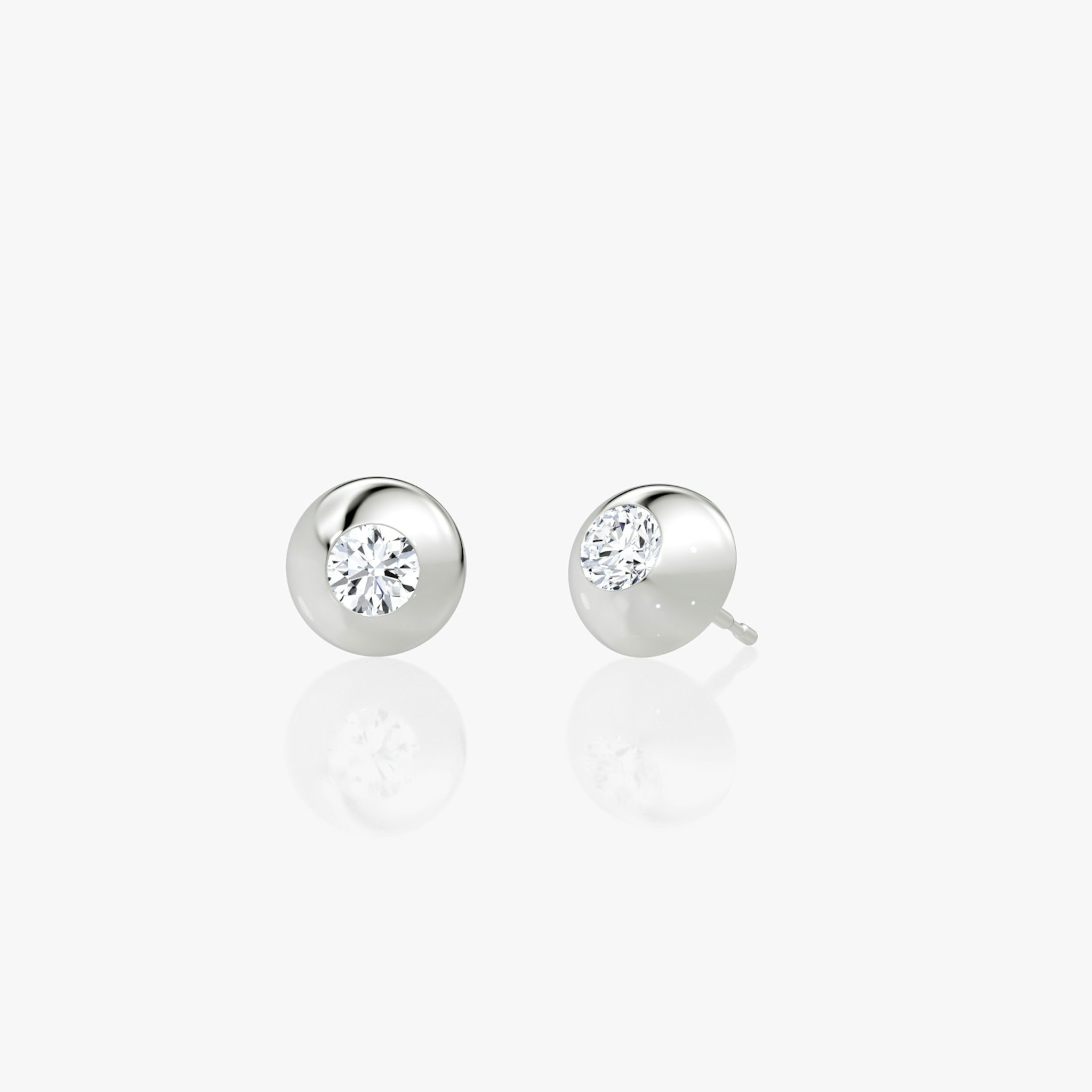Pendientes Dome | Brillante | 14k | Oro blanco | domeWidth: 10mm