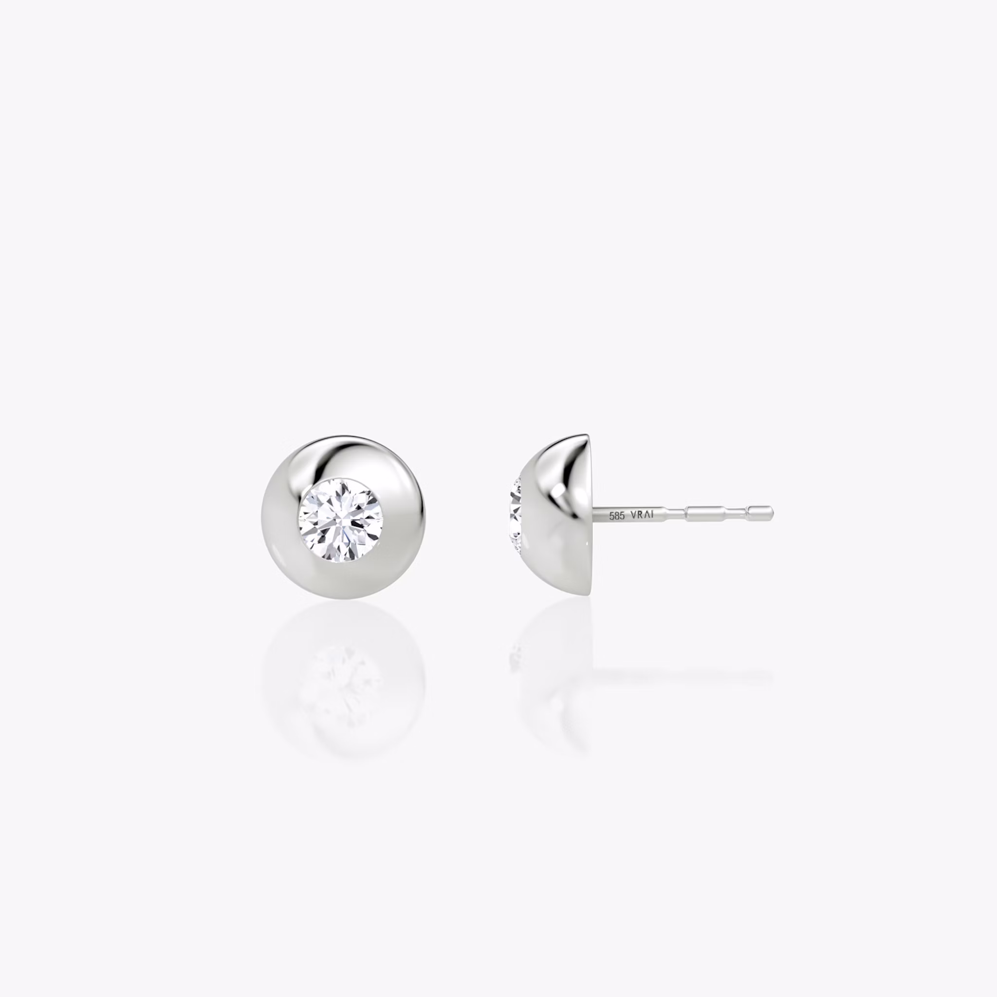 Pendientes Dome | Brillante | 14k | Oro blanco | domeWidth: 10mm