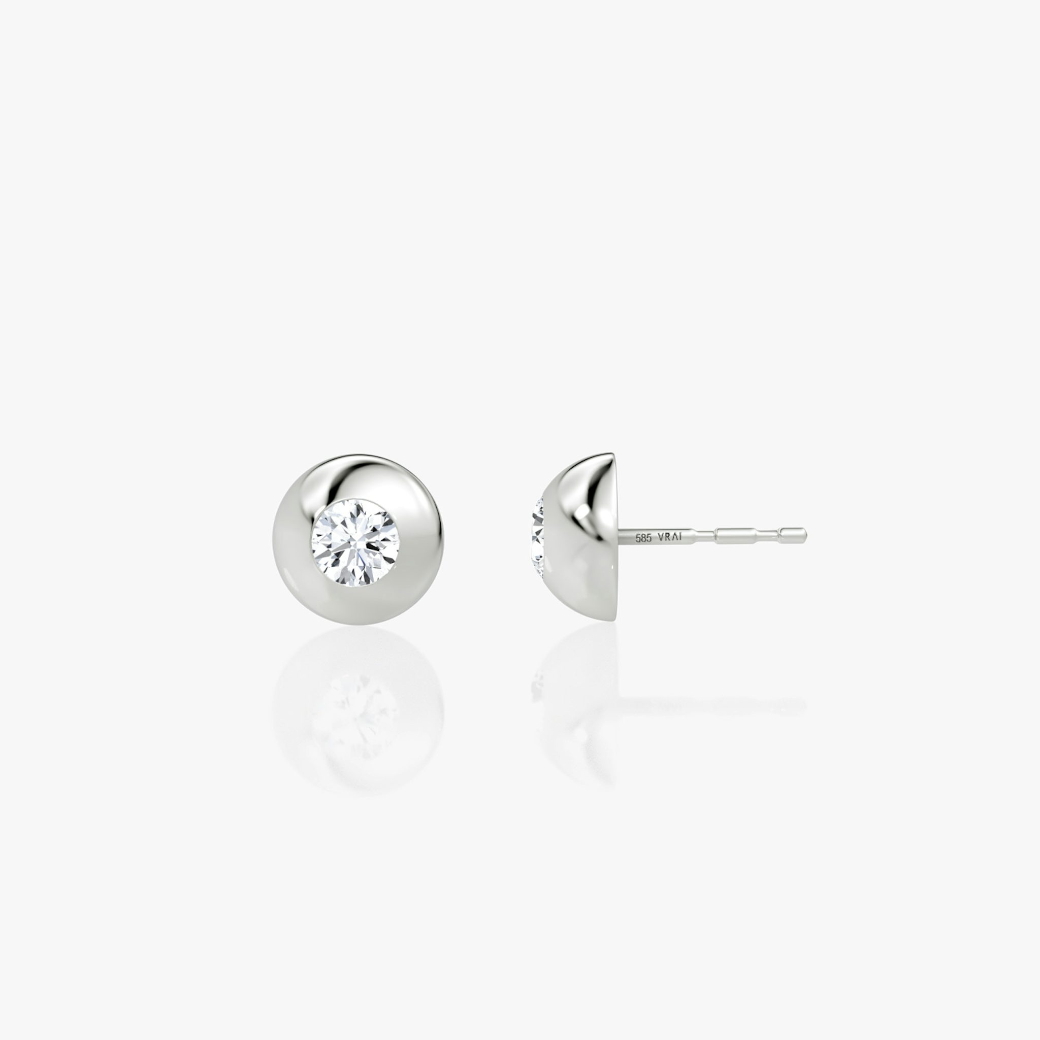 Pendientes Dome | Brillante | 14k | Oro blanco | domeWidth: 10mm