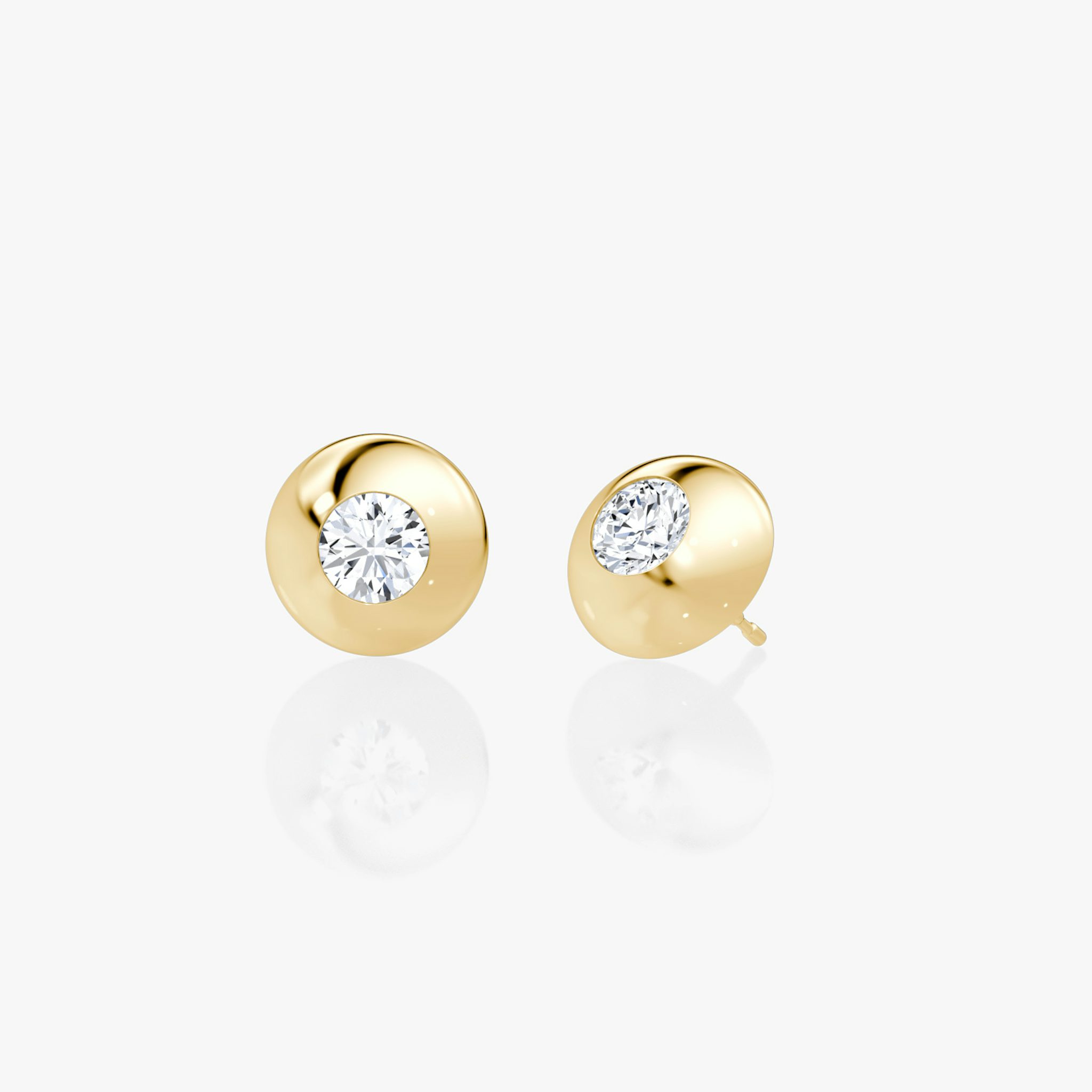 Pendientes Dome | Brillante | 14k | Oro amarillo | domeWidth: 14mm