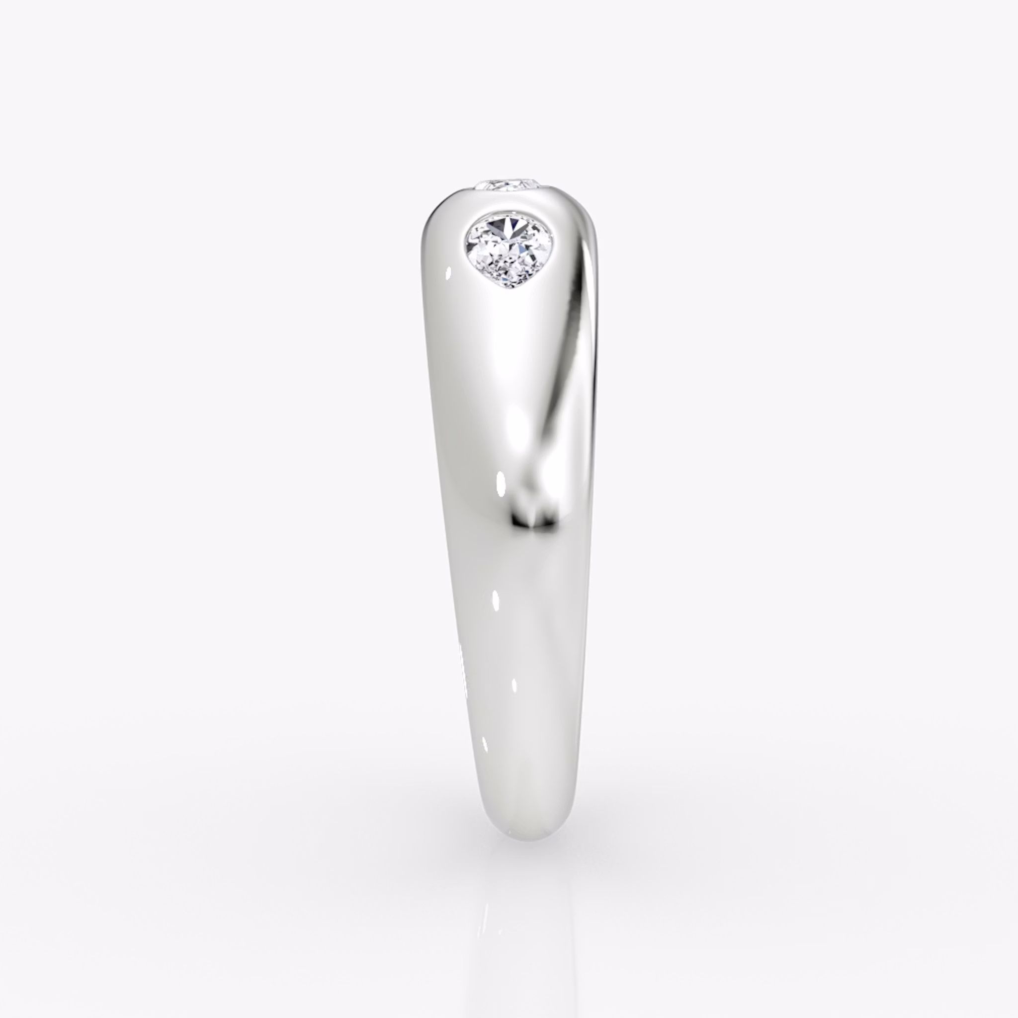 Mixed Shape Dome Band | Marquise and Pear | 14k | White Gold