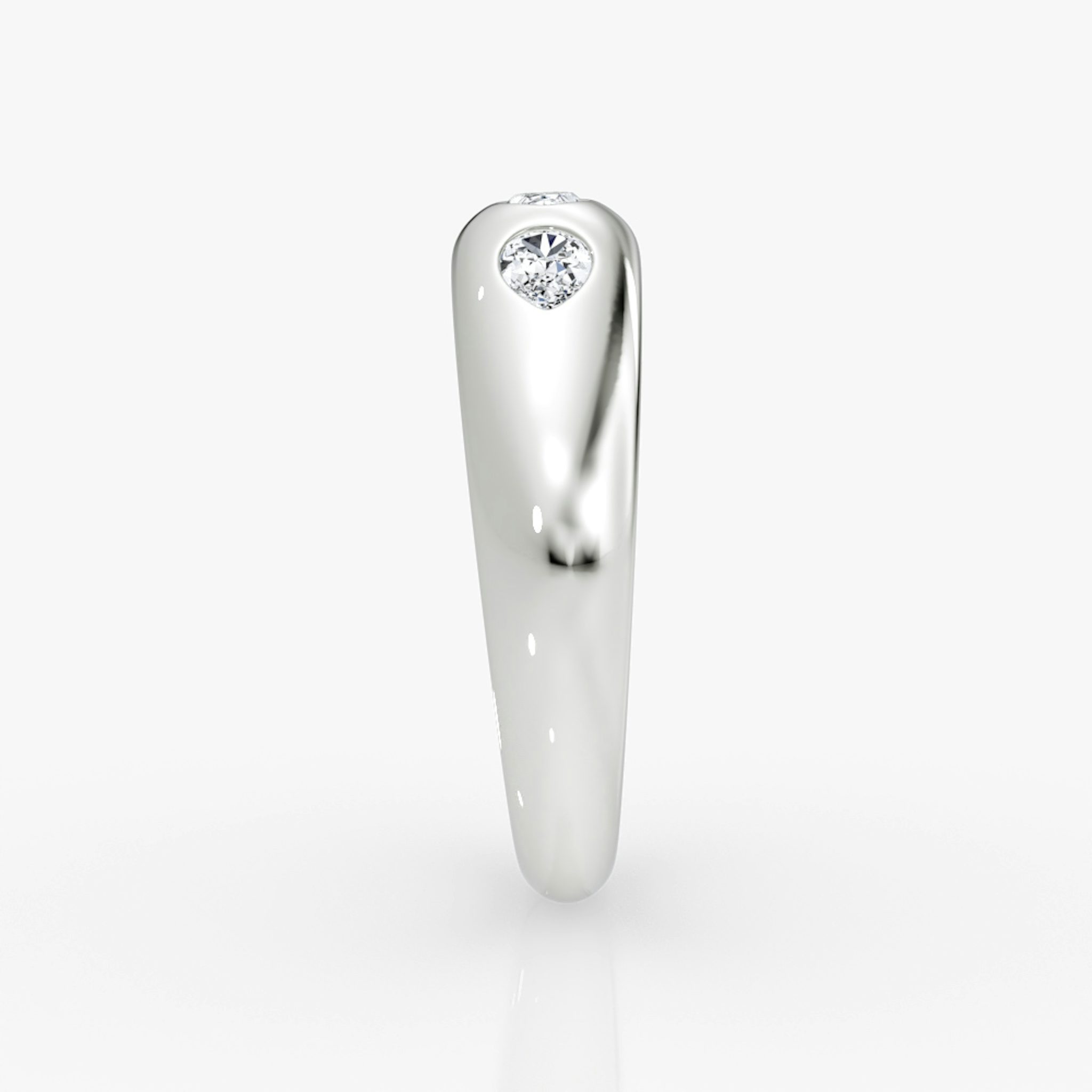 Mixed Shape Dome Band | Marquise and Pear | 14k | White Gold