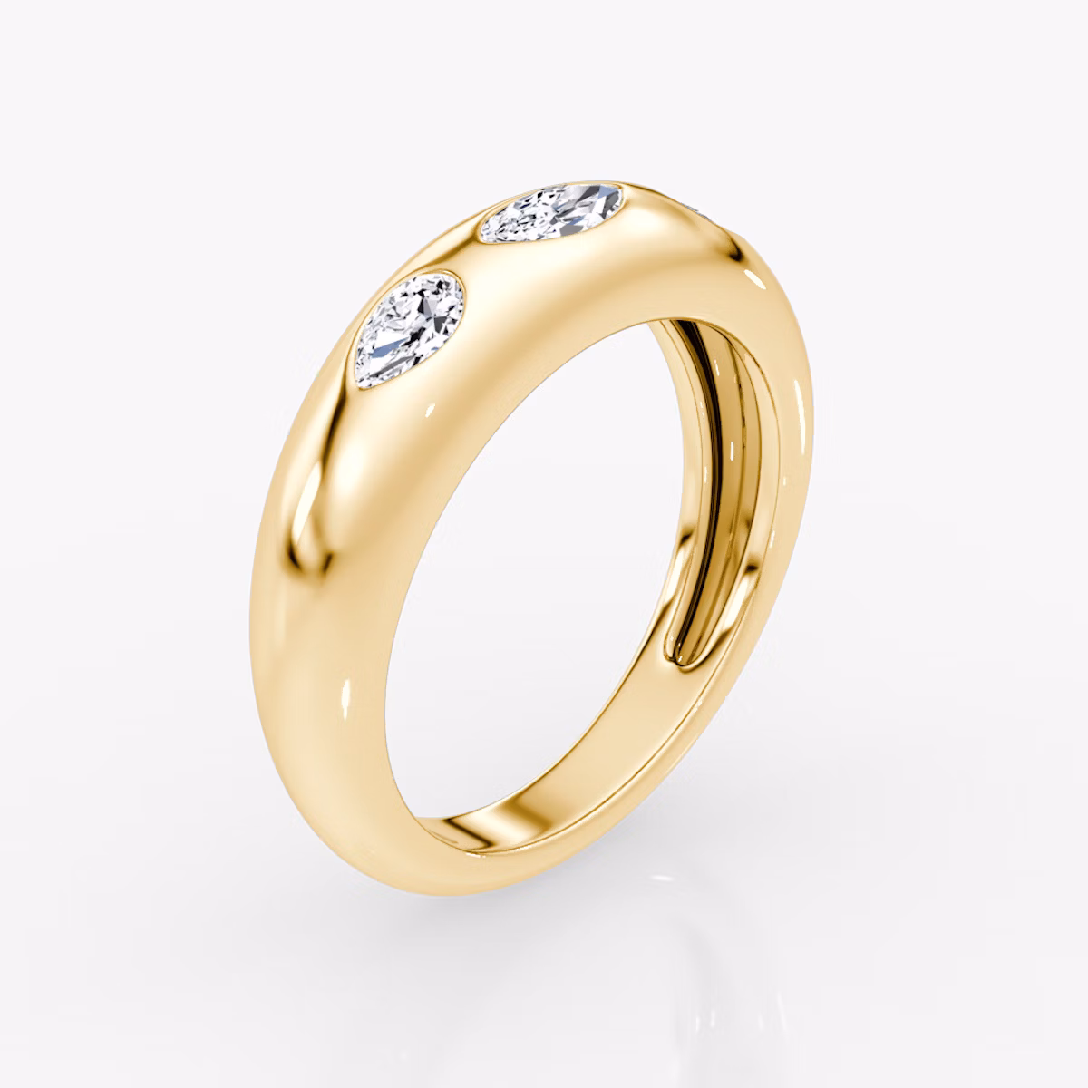 Mixed Shape Dome Band | Marquise and Pear | 14k | Yellow Gold