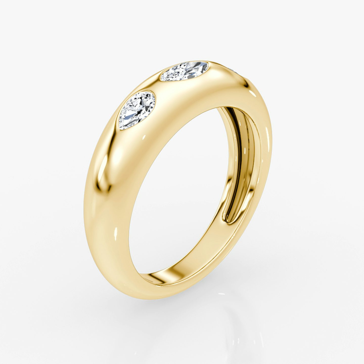 Mixed Shape Dome Band | Marquise and Pear | 14k | Yellow Gold
