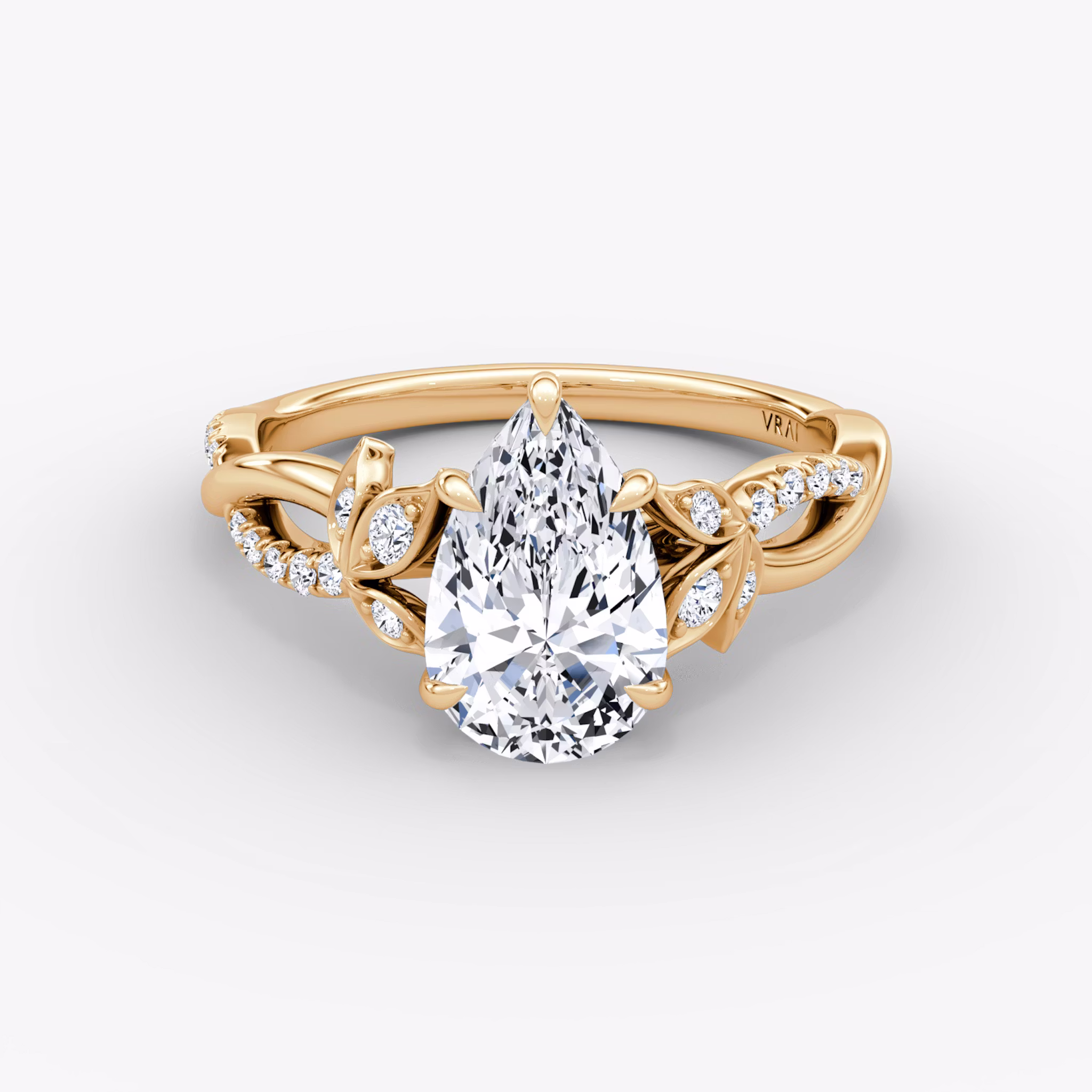 Twisted Floral Pear | Rose Gold
