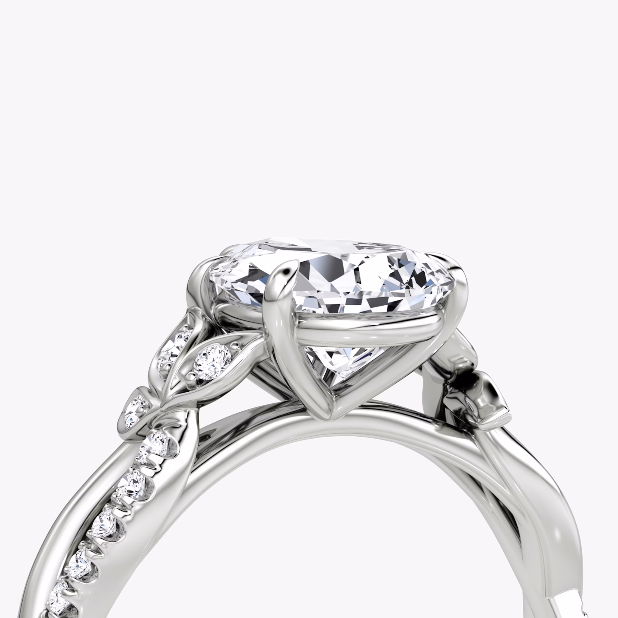 The Twisted Floral | Pear | Platinum | bandAccent: Pavé | diamondOrientation: vertical | caratWeight: other