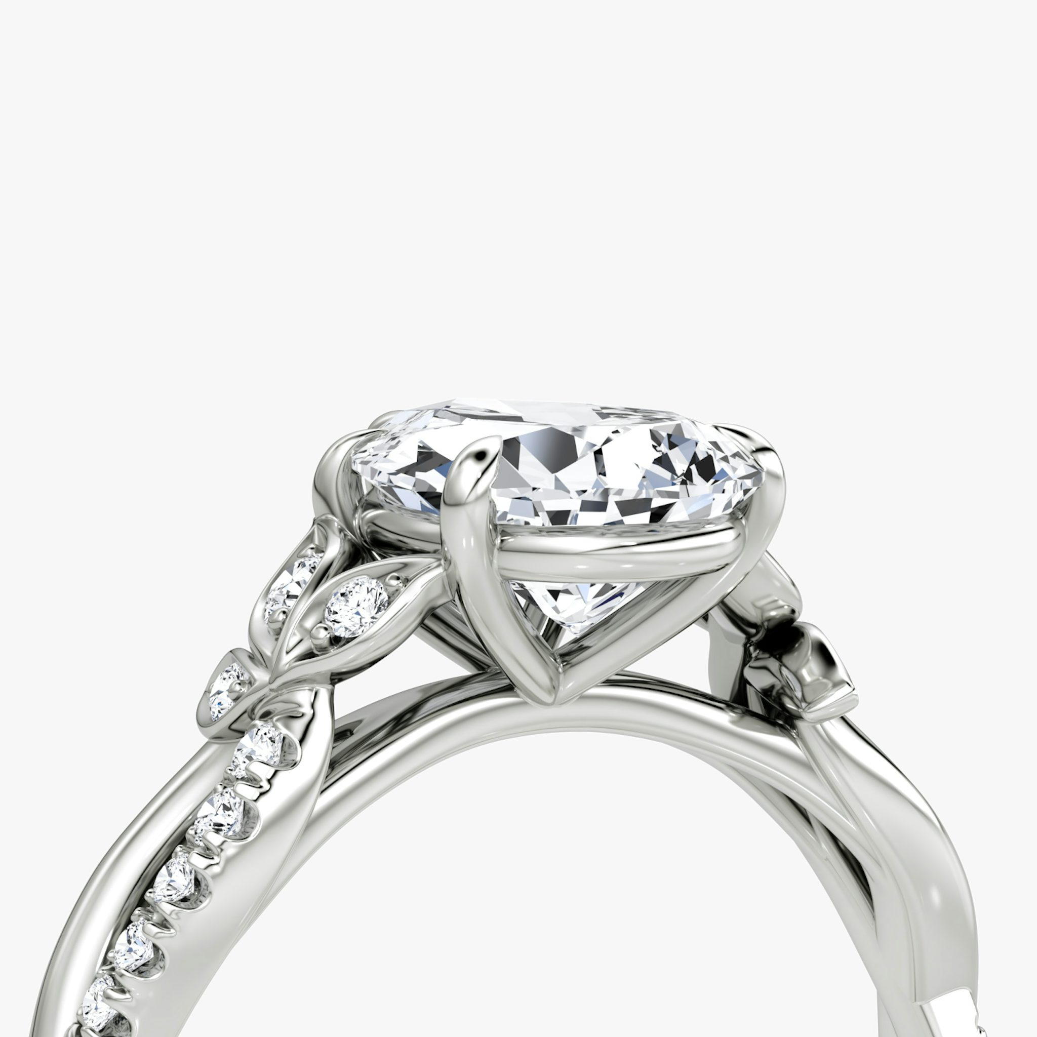 The Twisted Floral | Pear | Platinum | bandAccent: Pavé | diamondOrientation: vertical | caratWeight: other