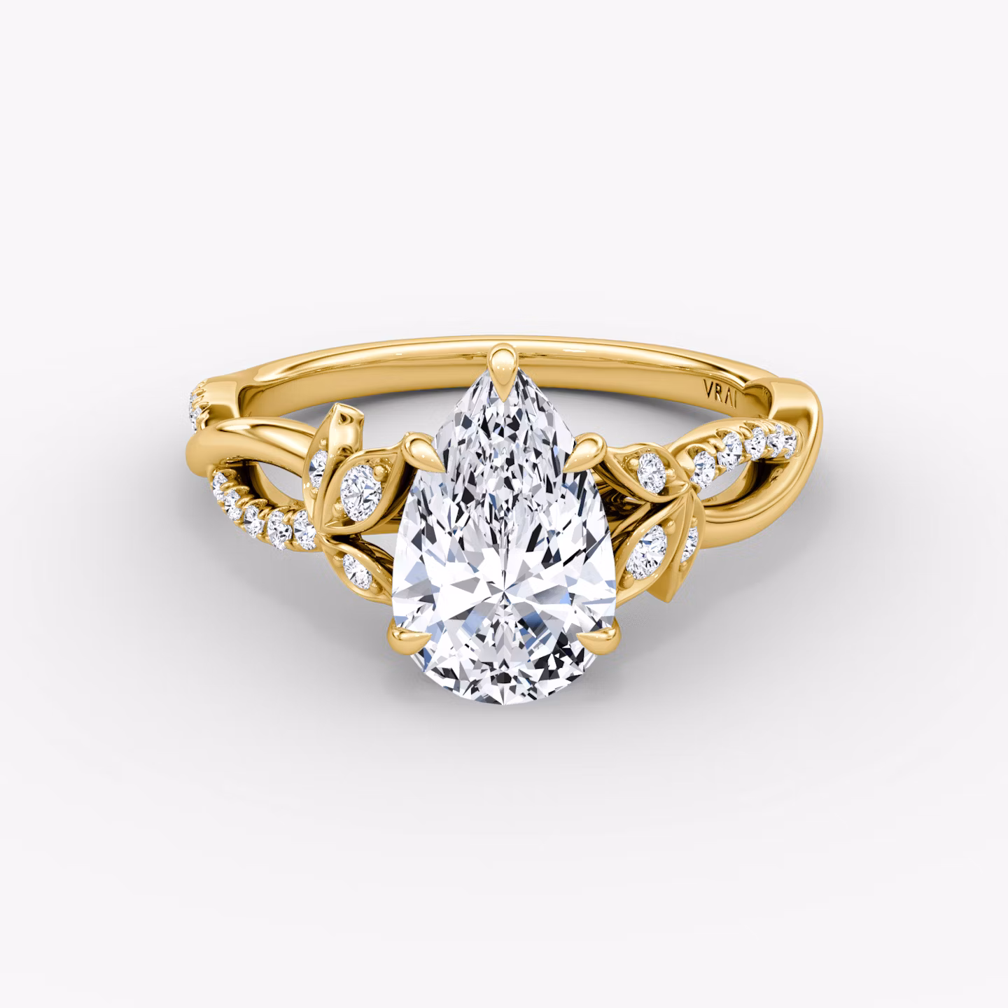 The Twisted Floral Pear | Yellow Gold