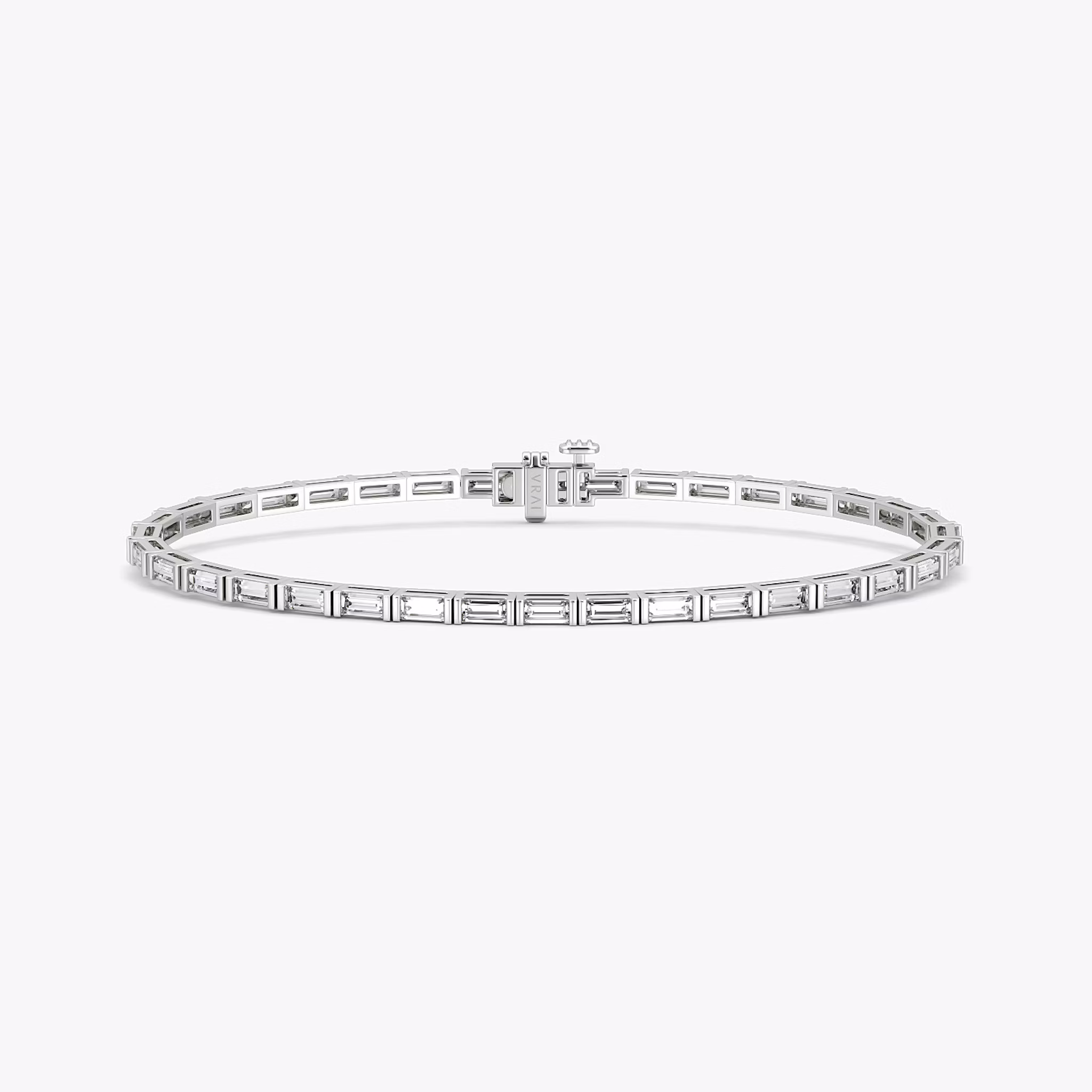 Baguette Tennis Bracelet | Baguette | 14k | White Gold | diamondSize: medium | chainLength: 6.5